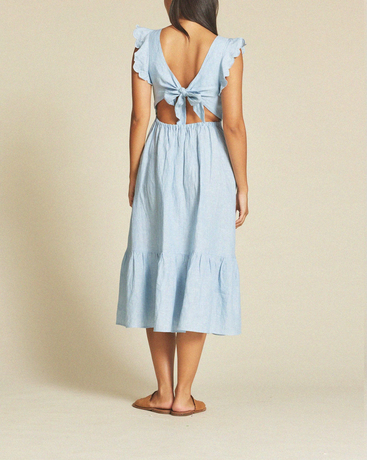 Rosa Dress Sky Linen