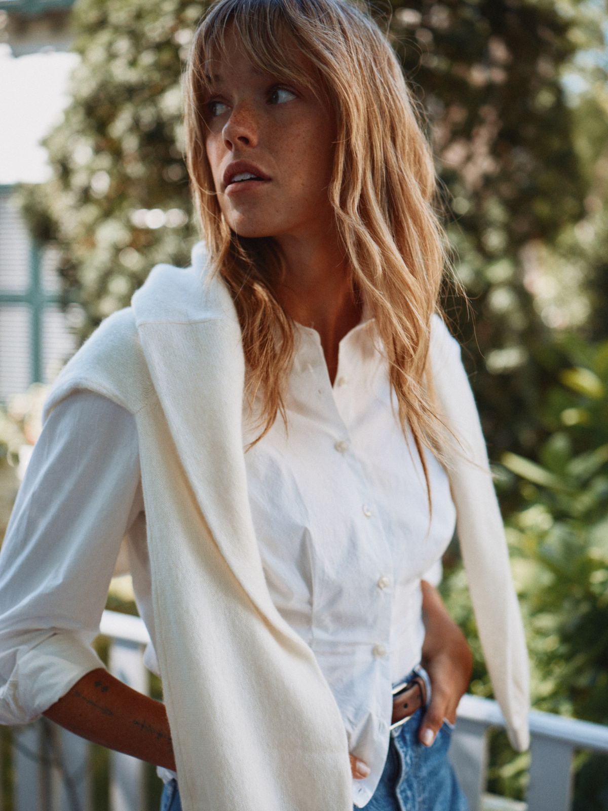 Proenza Schouler Blouse Évasée à Plis Blanc SN