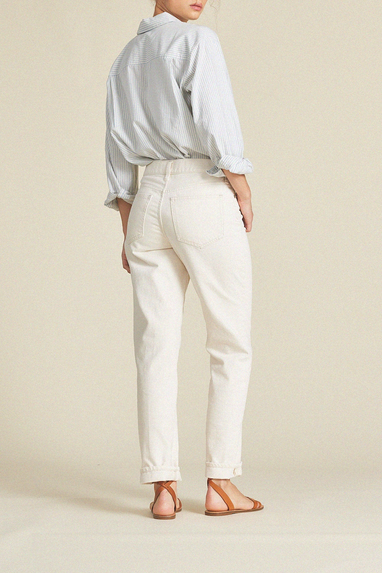 Blake Oversized Shirt Light Blue Oxford Stripe
