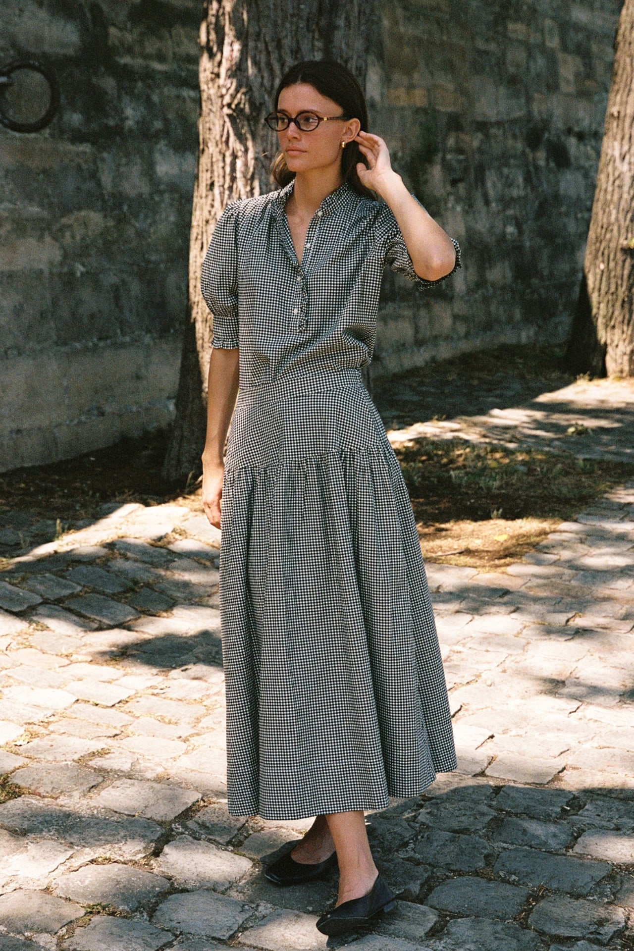 Lydia Skirt Onyx Check