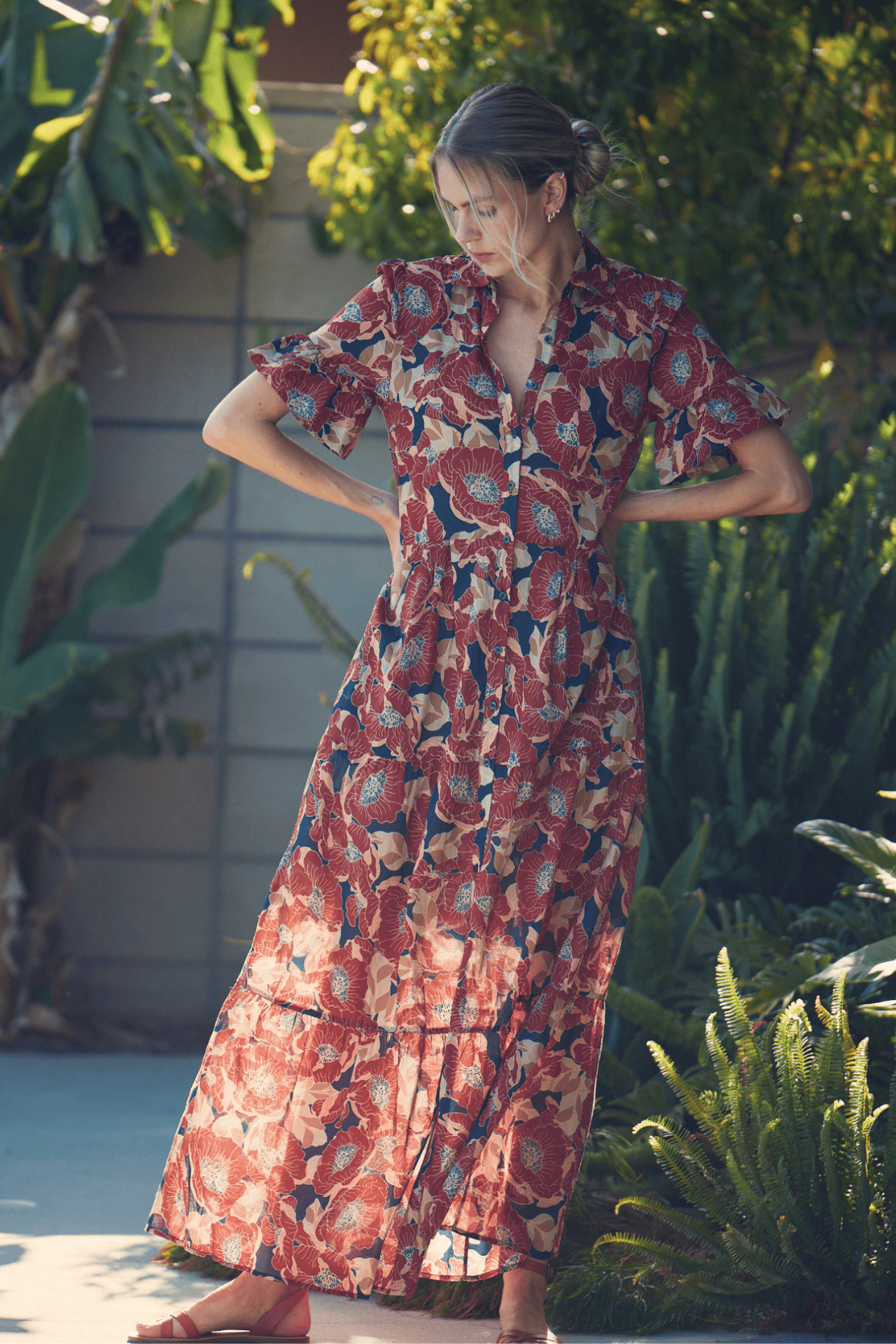 Martine Dress Oleander Rouge