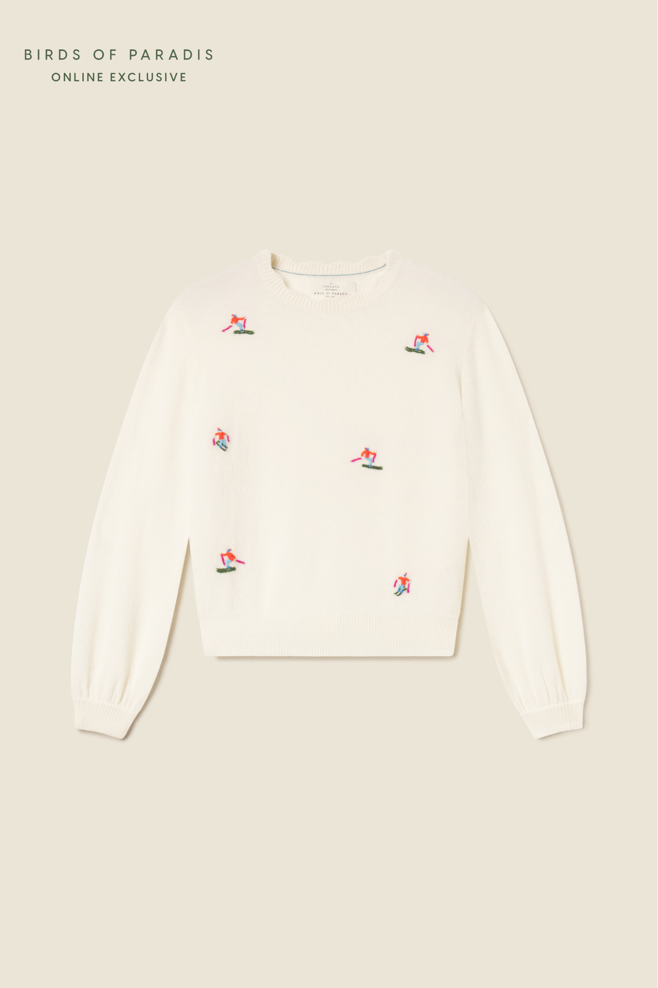 Kate Sweater Antique White + Skiers