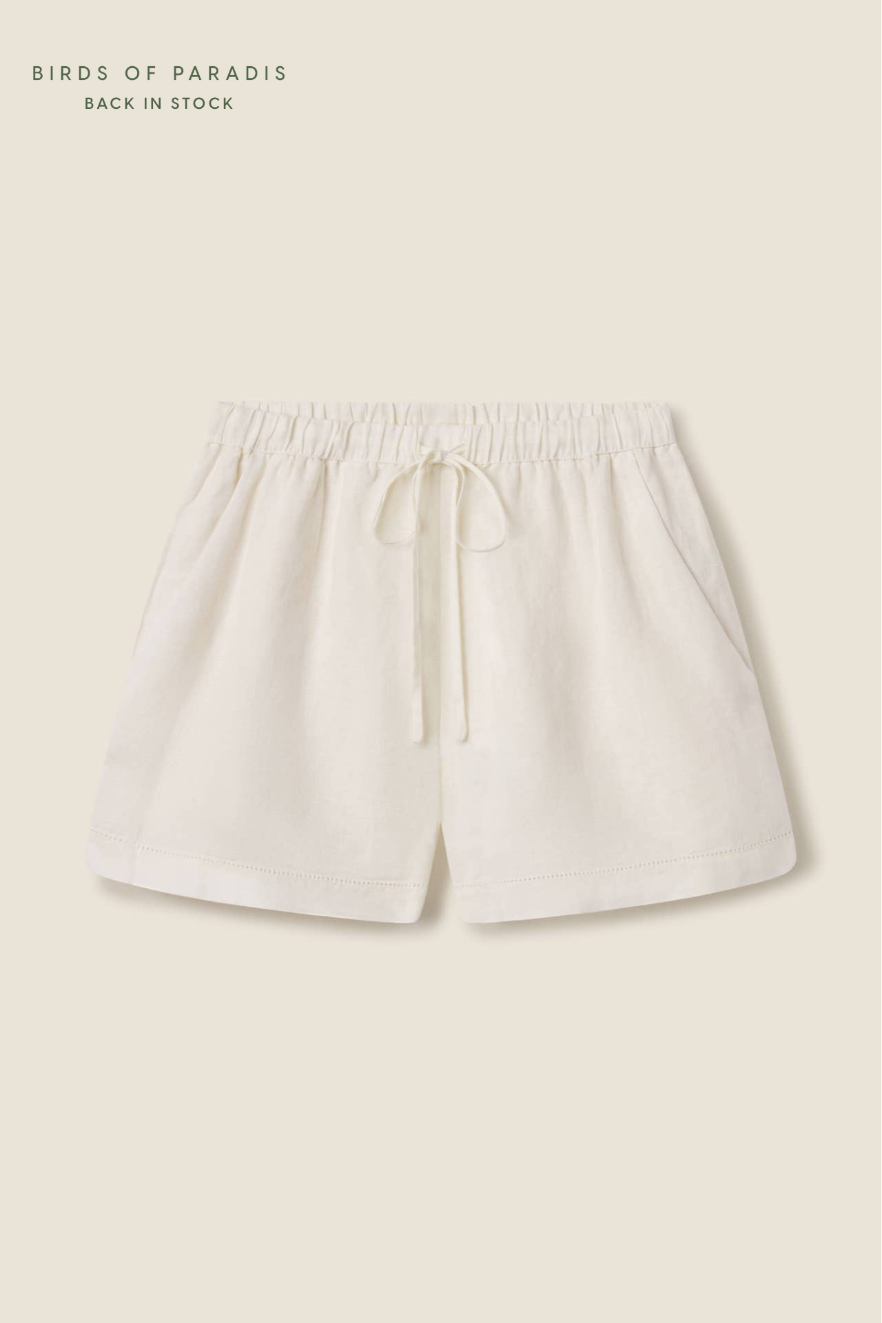 Trovata Women's Charlie Short Ivory Linen - Size XS
