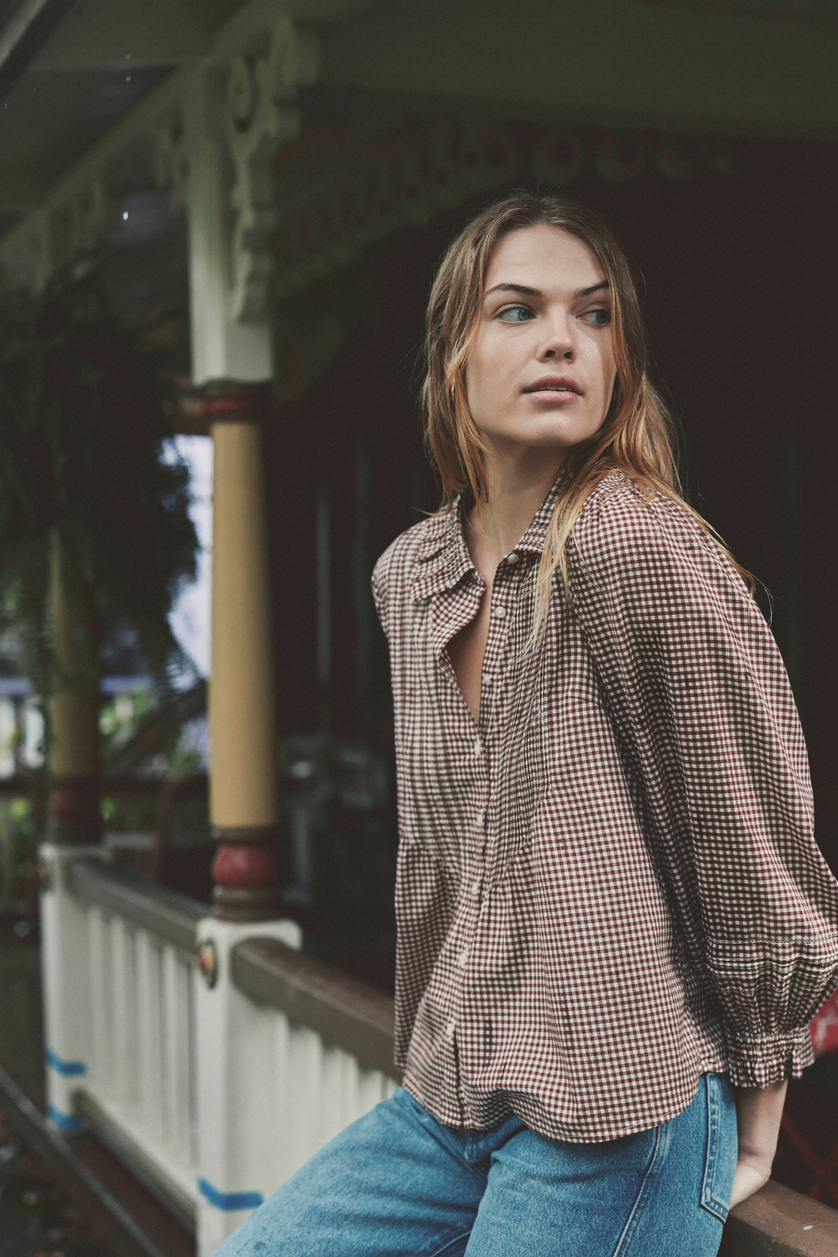Francesca Blouse Mahogany Check