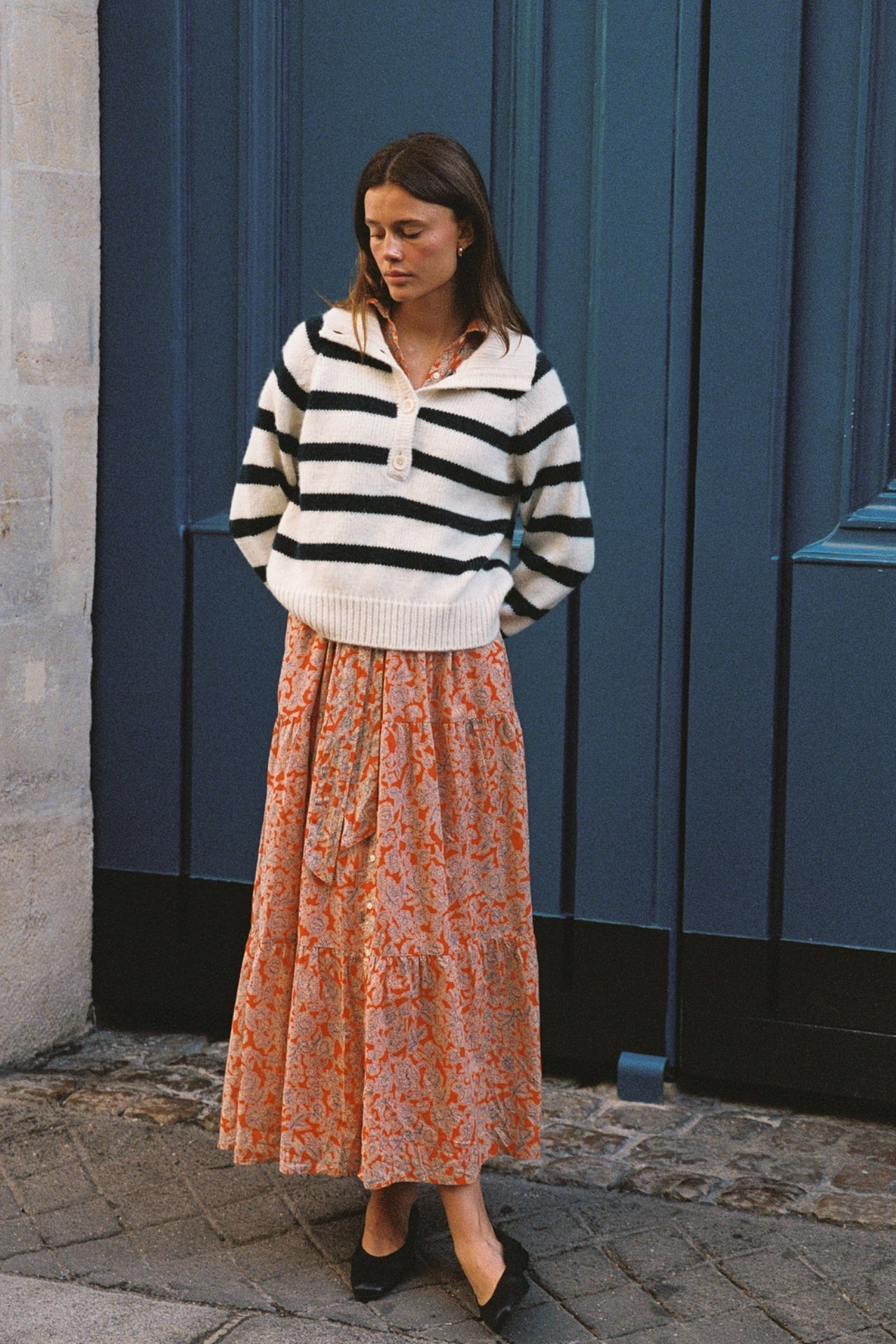 Juneau Sweater Teal Stripe