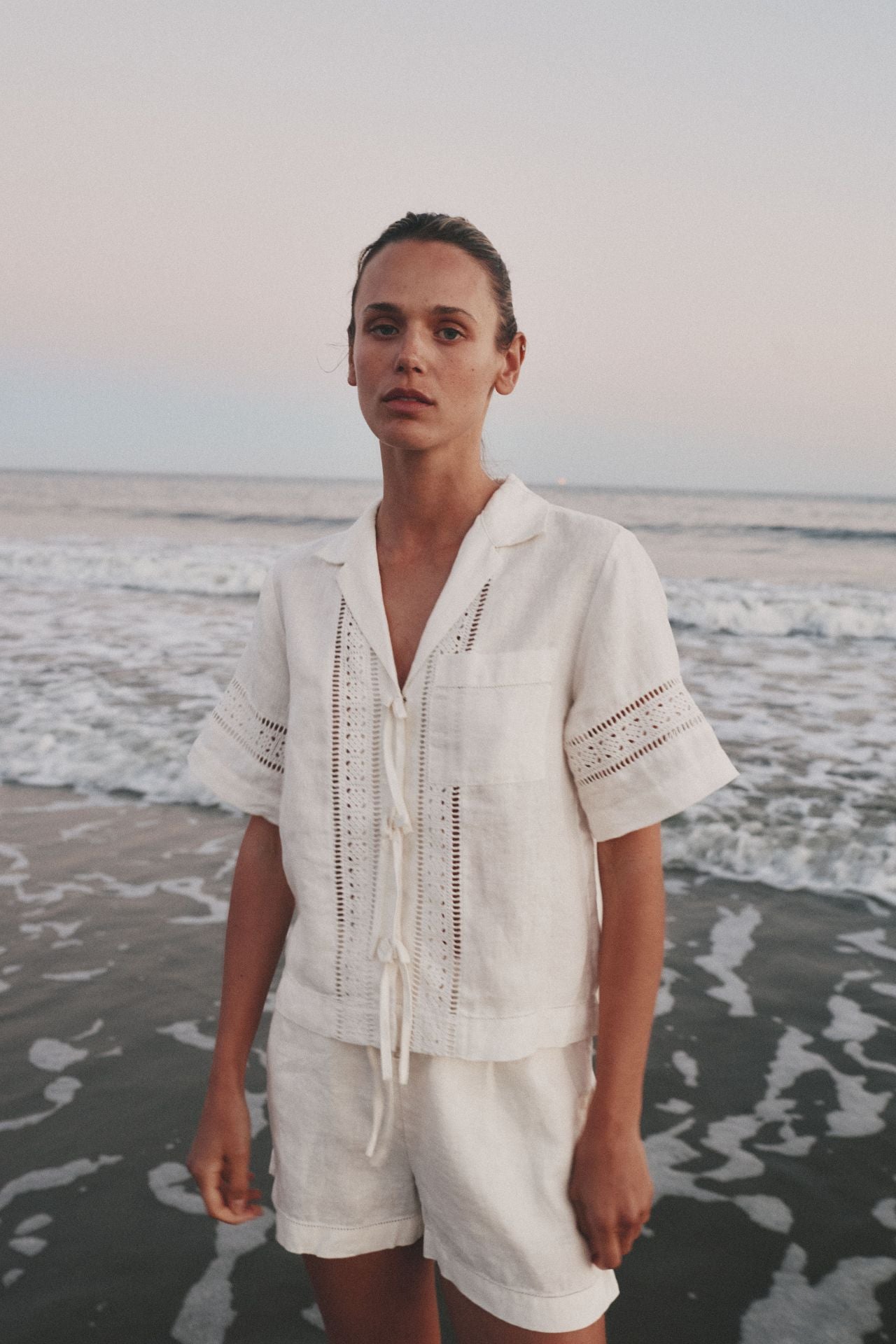 Inez Shirt Ivory Linen