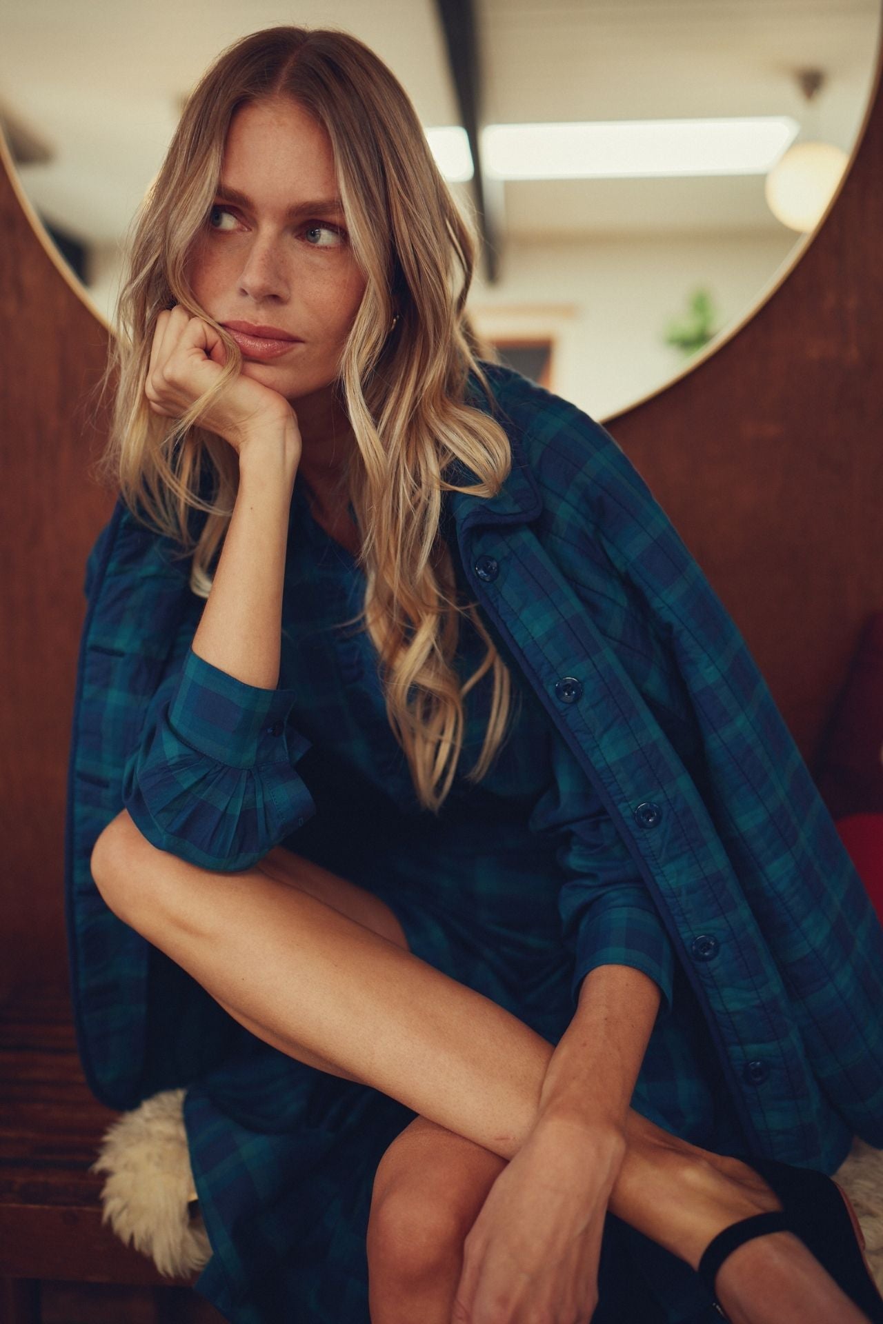 Ginny Quilted Jacket Nocturne Plaid