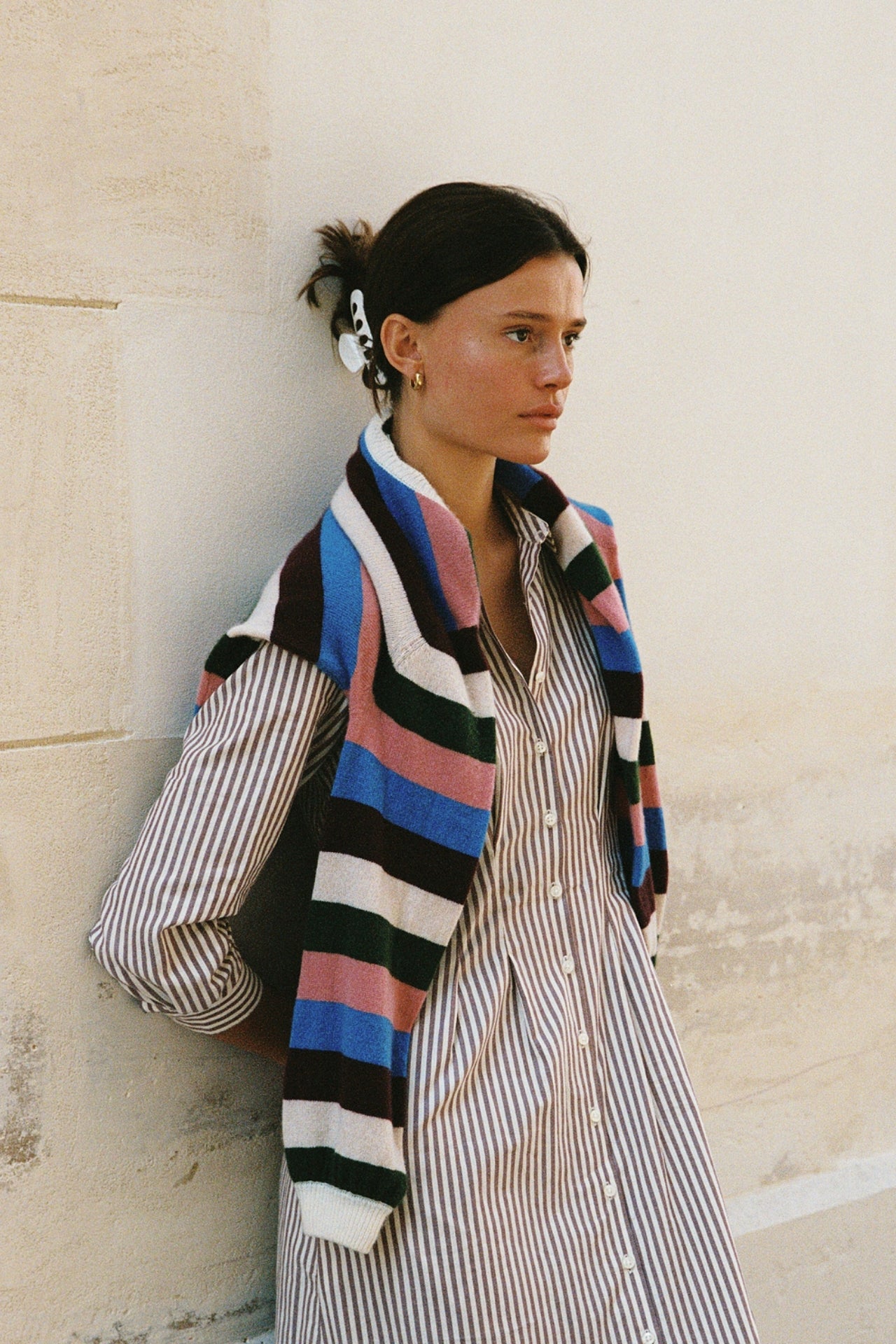 Harper Dress Burgundy Stripe