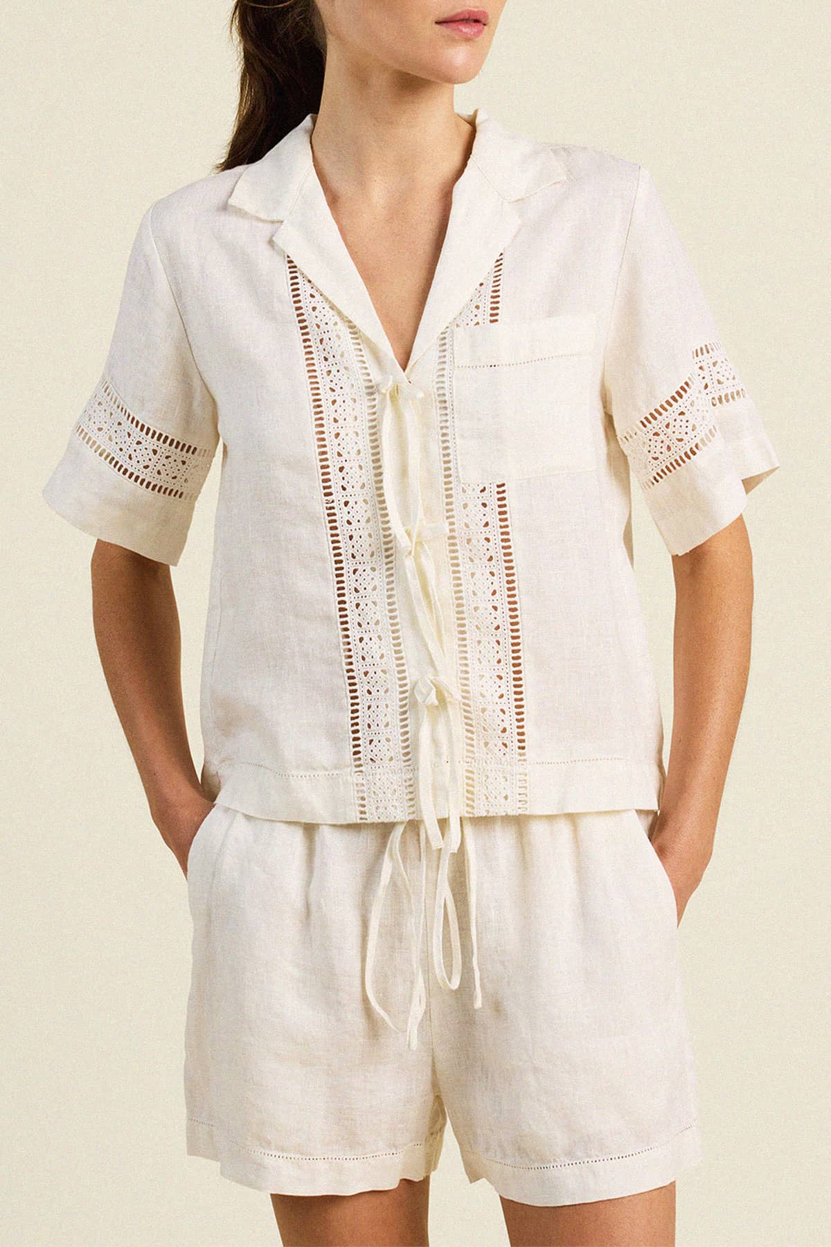 Inez Shirt Ivory Linen