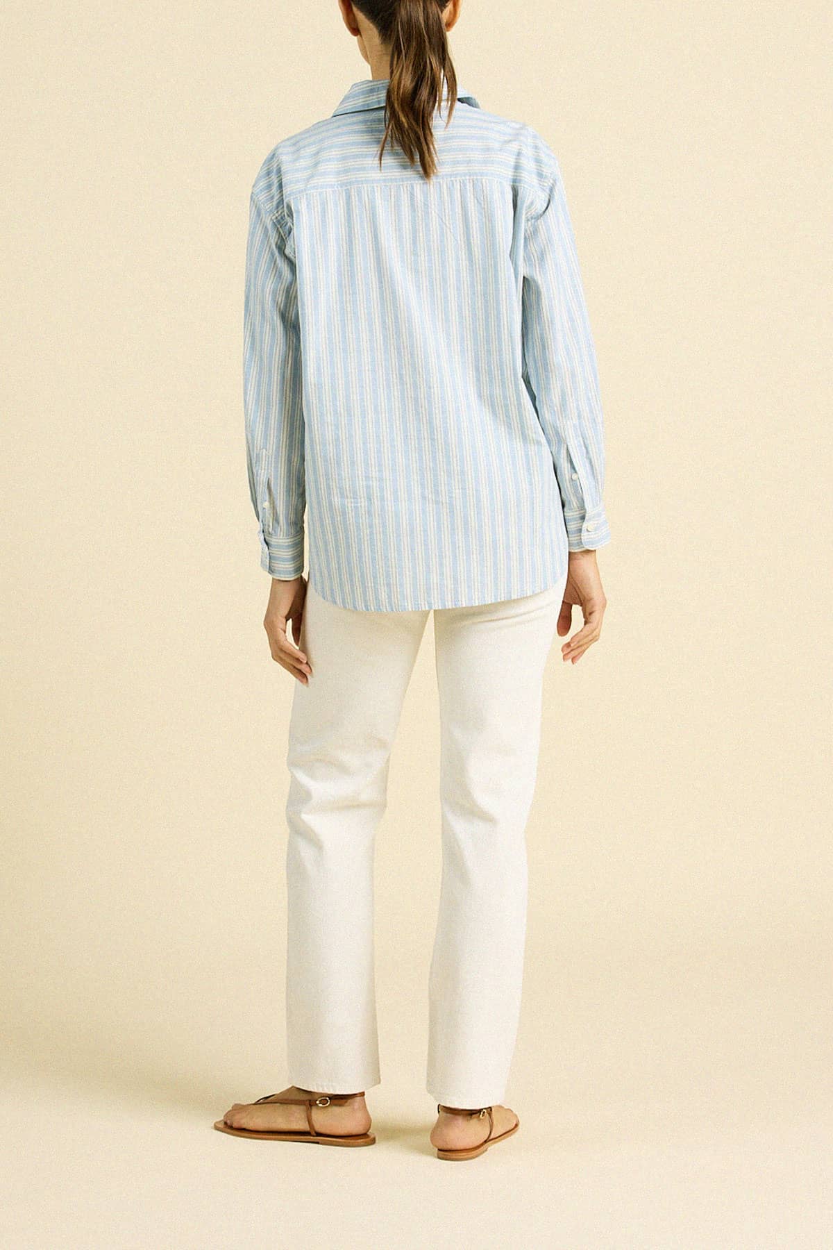 Blake Oversized Shirt Blue Oxford Stripe