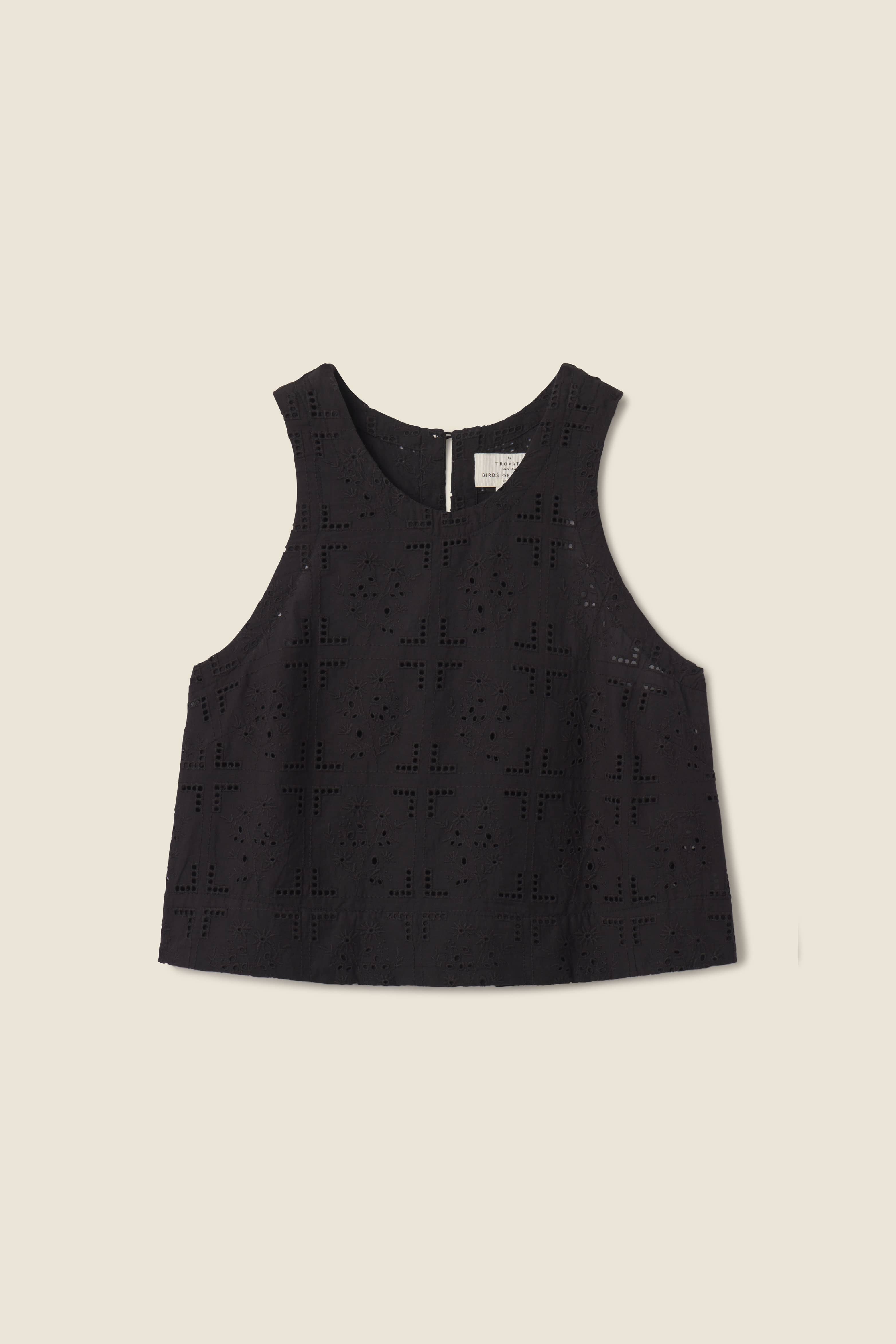 Esther Tank Black Handkerchief Eyelet