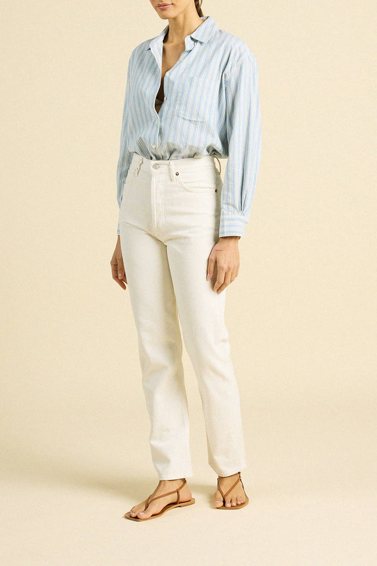 Blake Oversized Shirt Blue Oxford Stripe