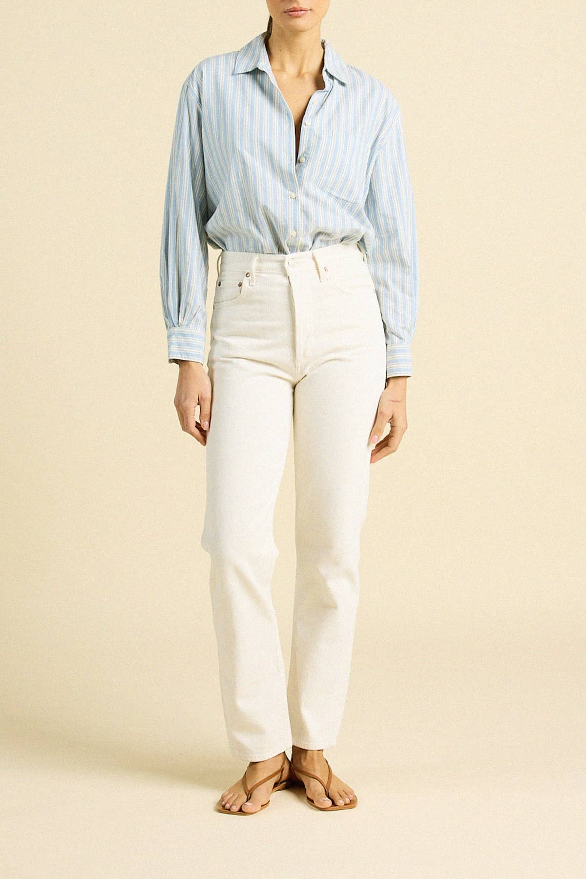 Blake Oversized Shirt Blue Oxford Stripe