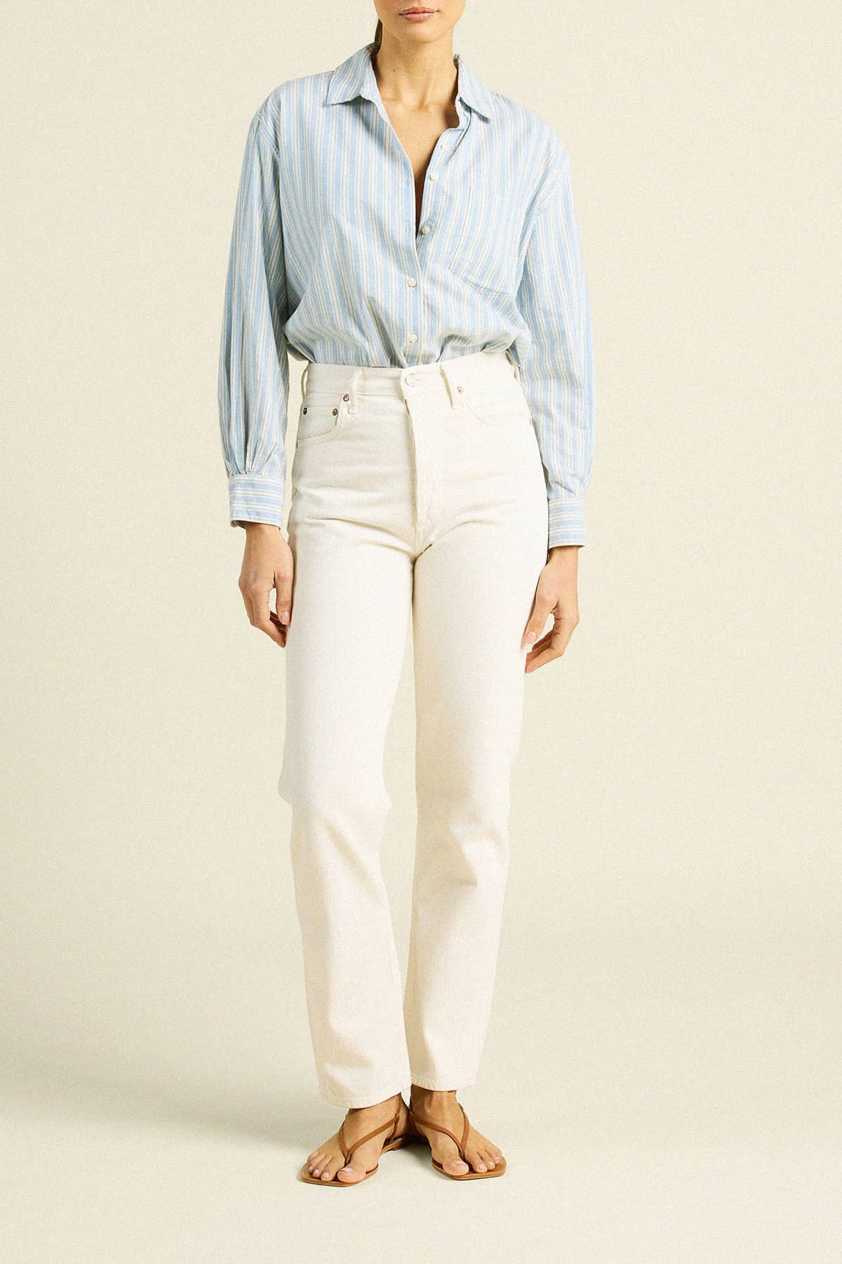 Blake Oversized Shirt Blue Oxford Stripe