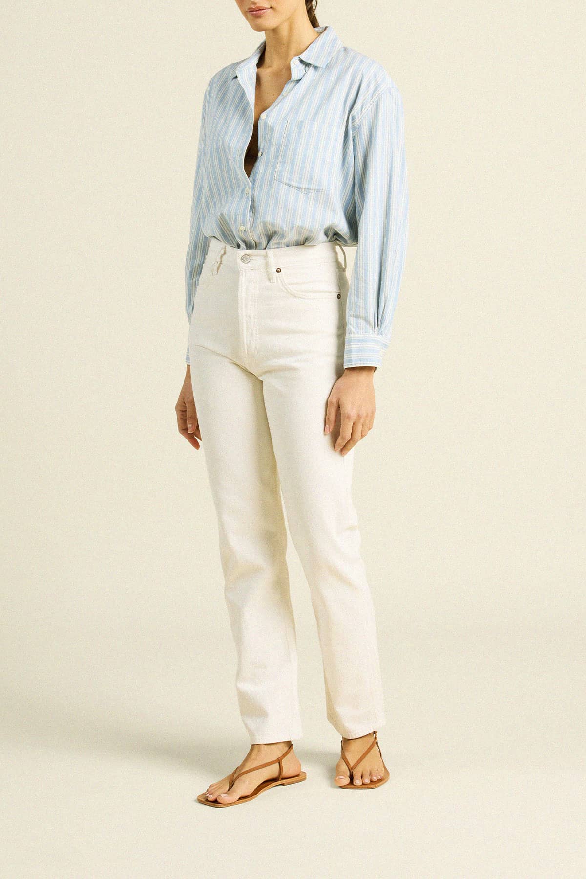 Blake Oversized Shirt Blue Oxford Stripe