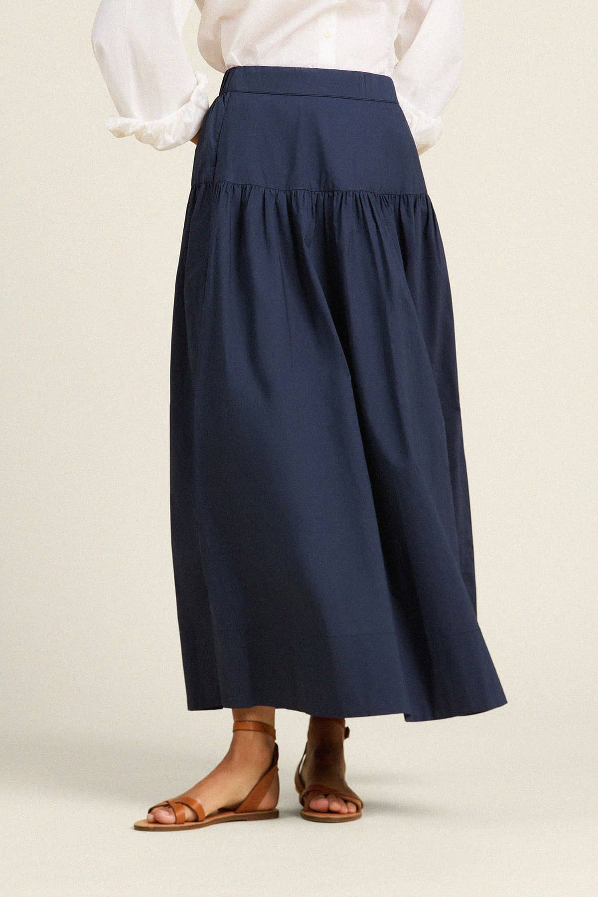 Lydia Skirt Navy Poplin