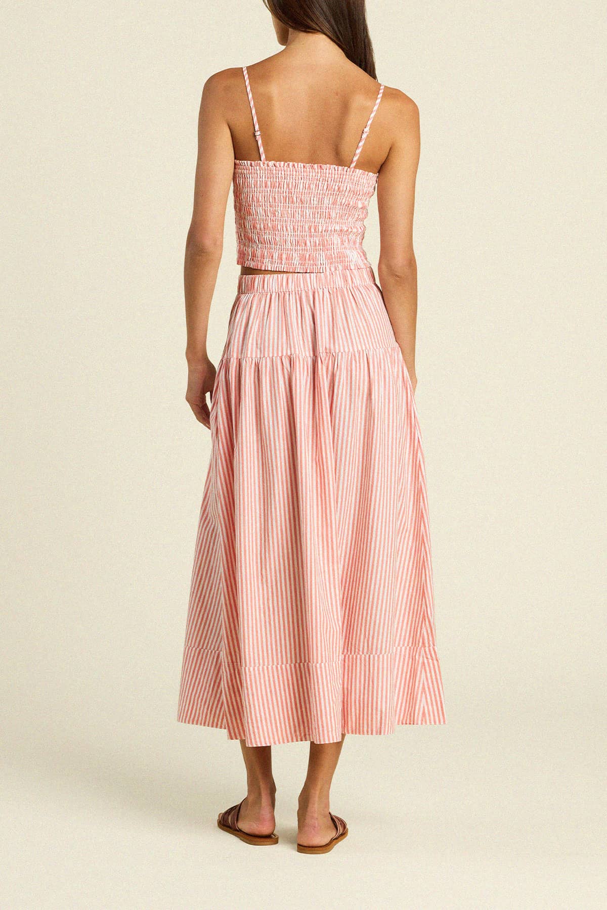 Lydia Skirt Red Coastal Stripe