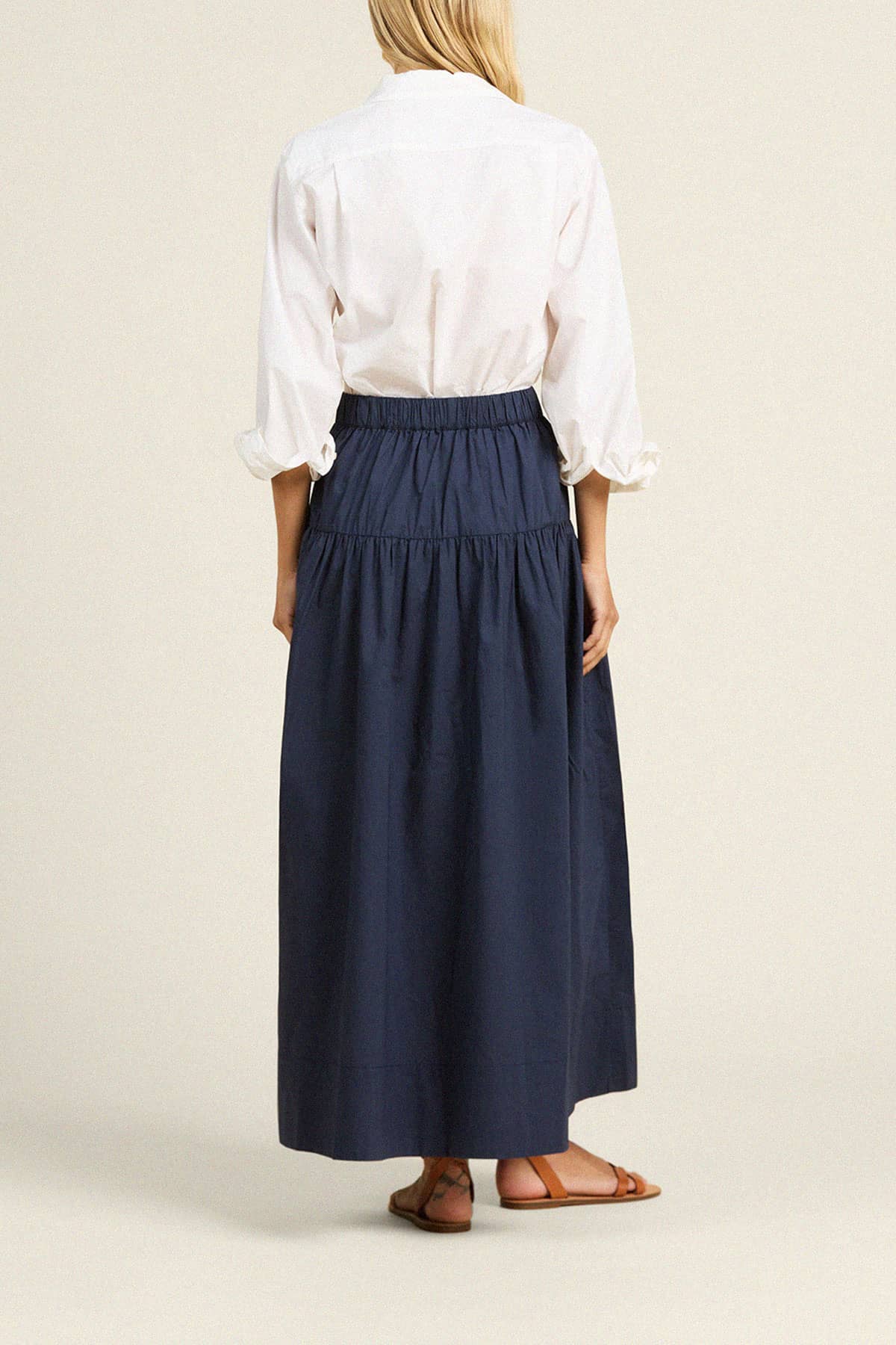 Lydia Skirt Navy Poplin