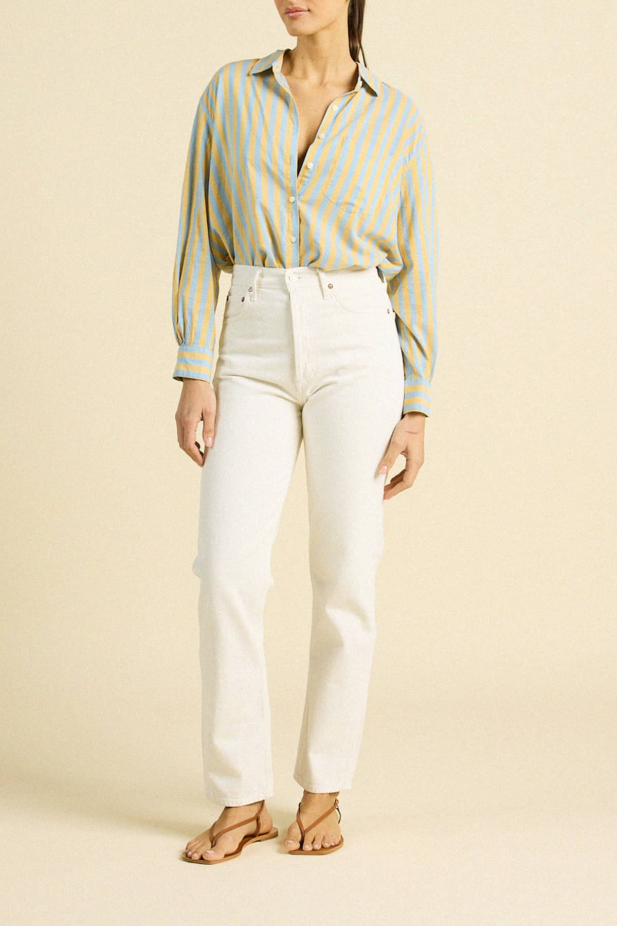 Blake Oversized Shirt Golden Hour Stripe