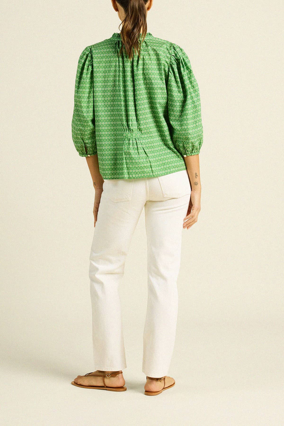 Orly Blouse Green Medallion