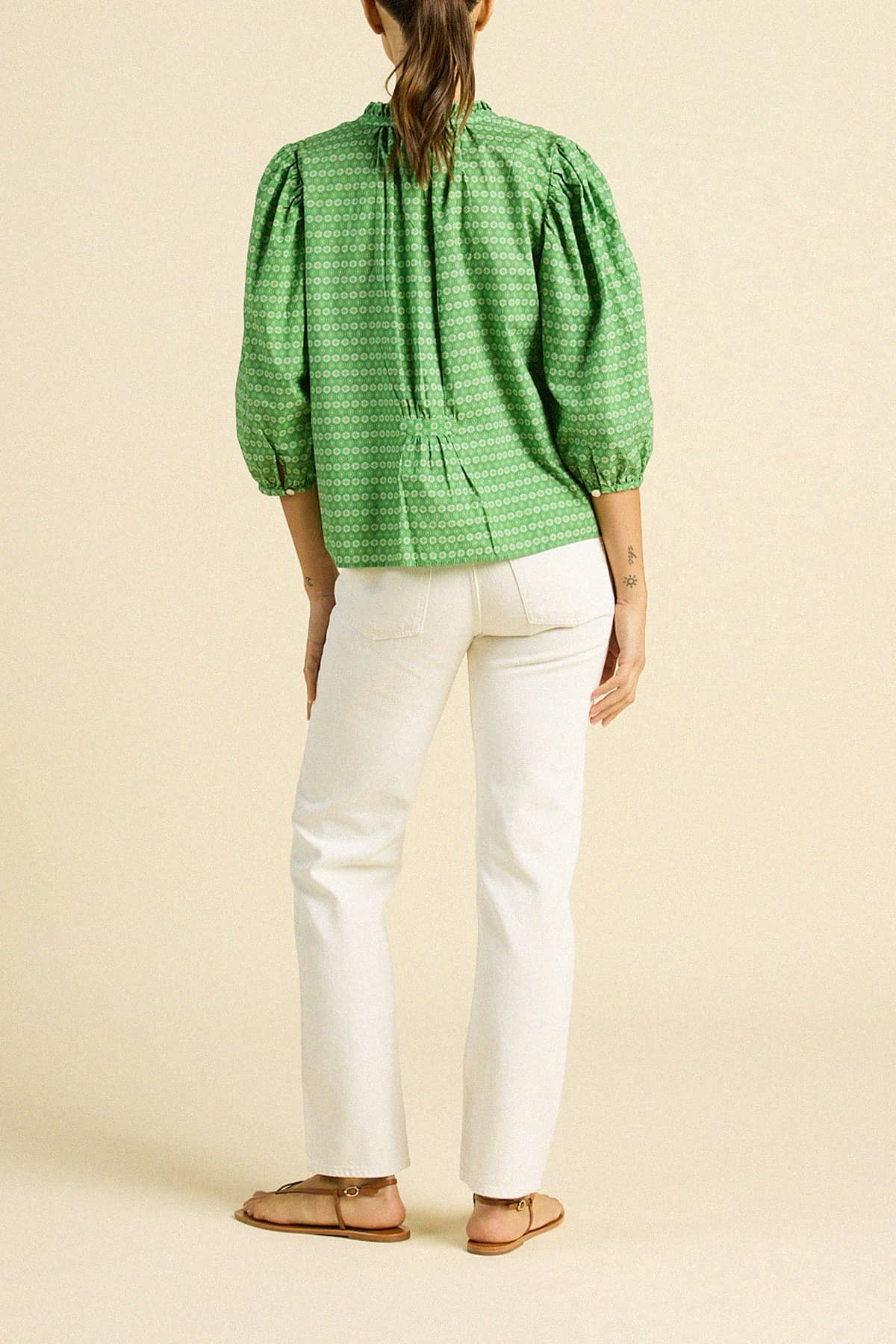 Orly Blouse Green Medallion