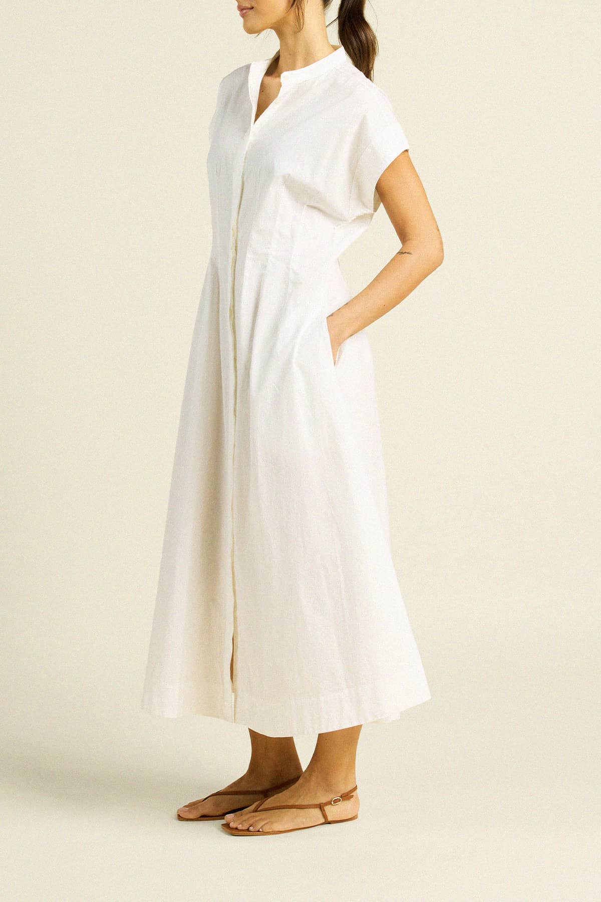 James Dress White Poplin