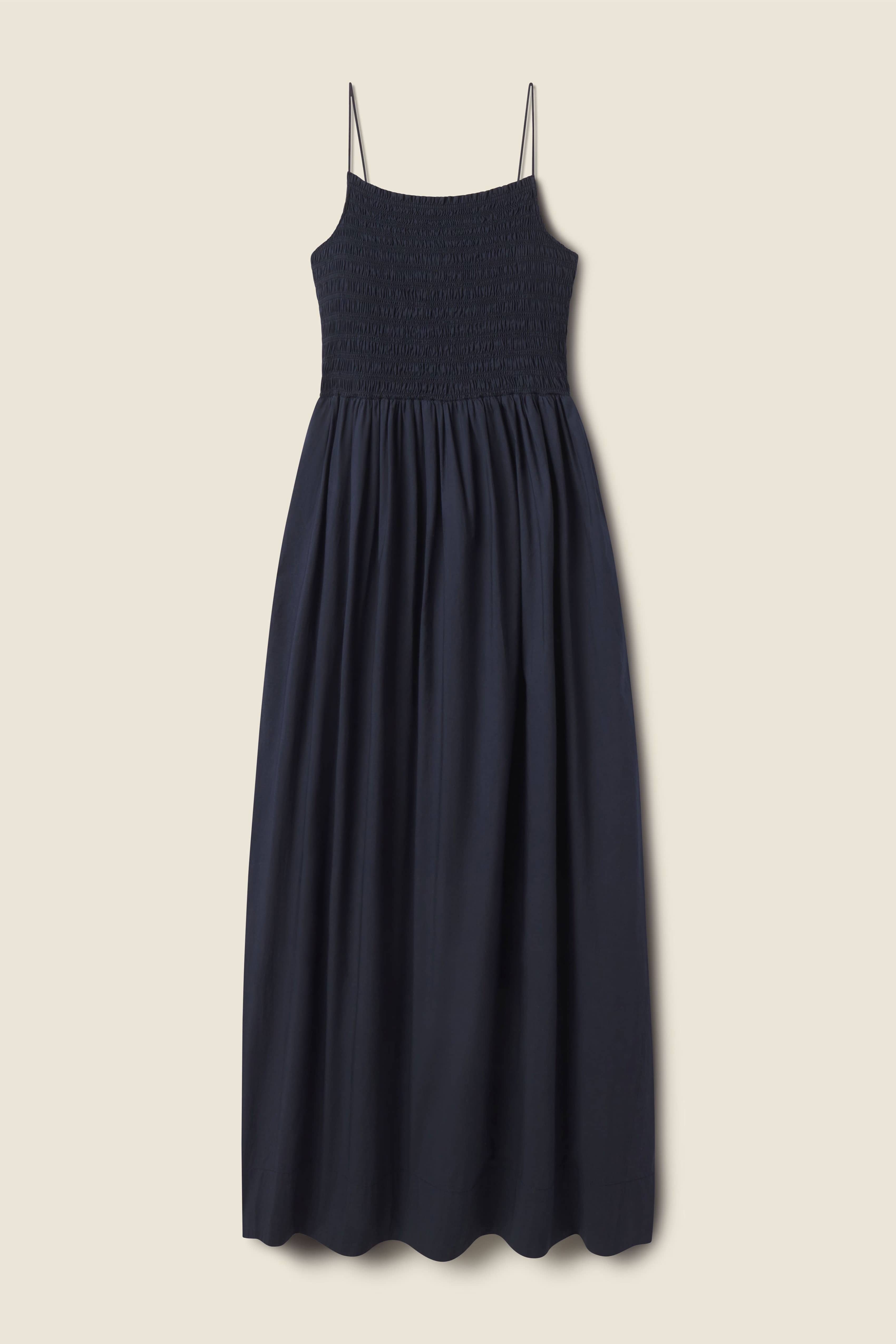 Carmen Dress Navy Poplin