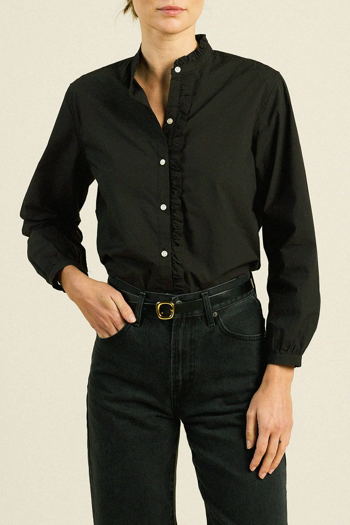Helena Shirt Black Poplin