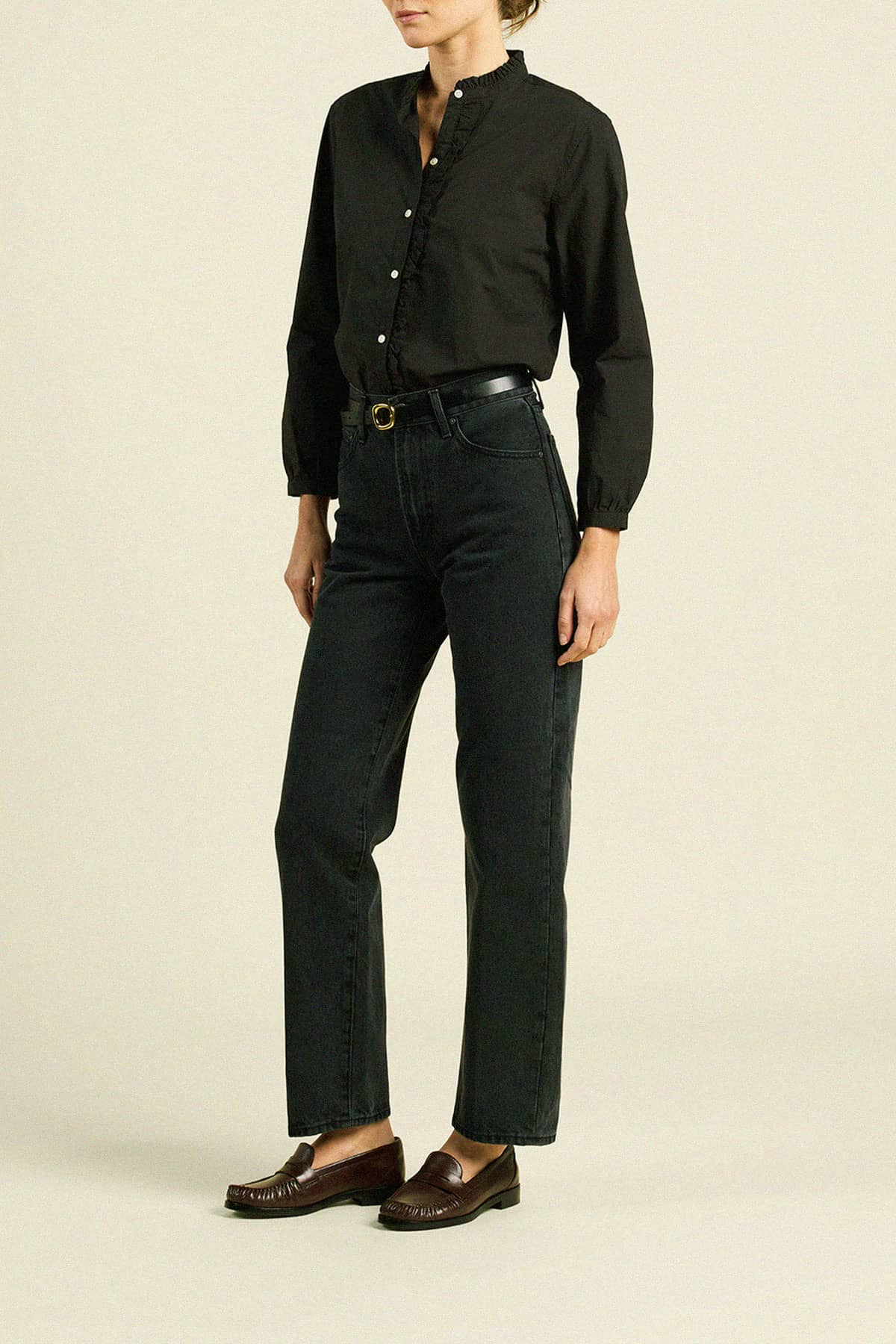 Helena Shirt Black Poplin