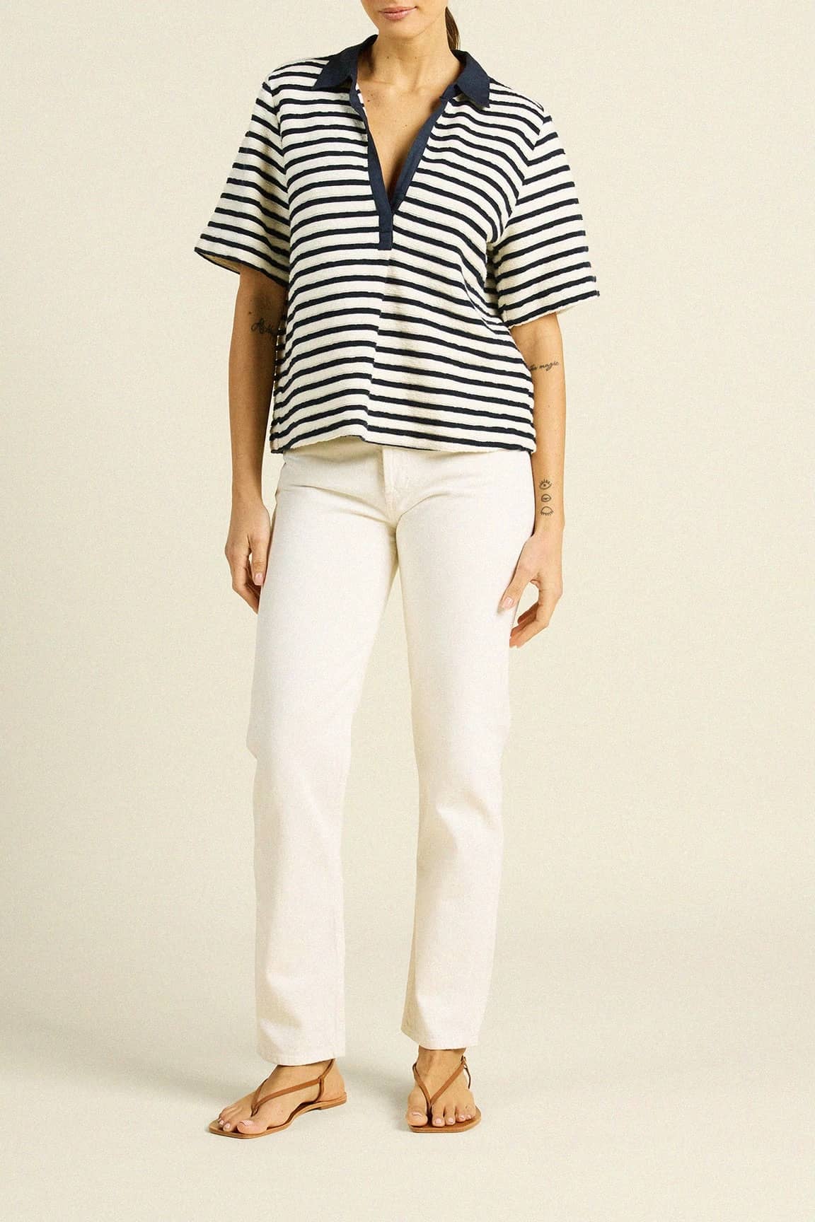 Cora Shirt Navy Stripe