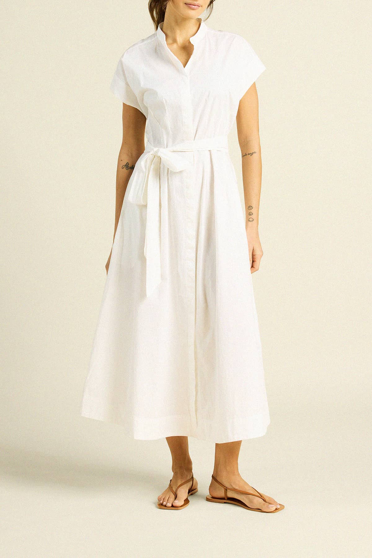 James Dress White Poplin