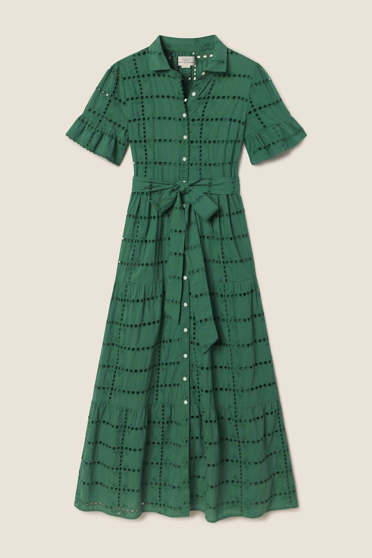 Martine Dress Emerald Eyelet