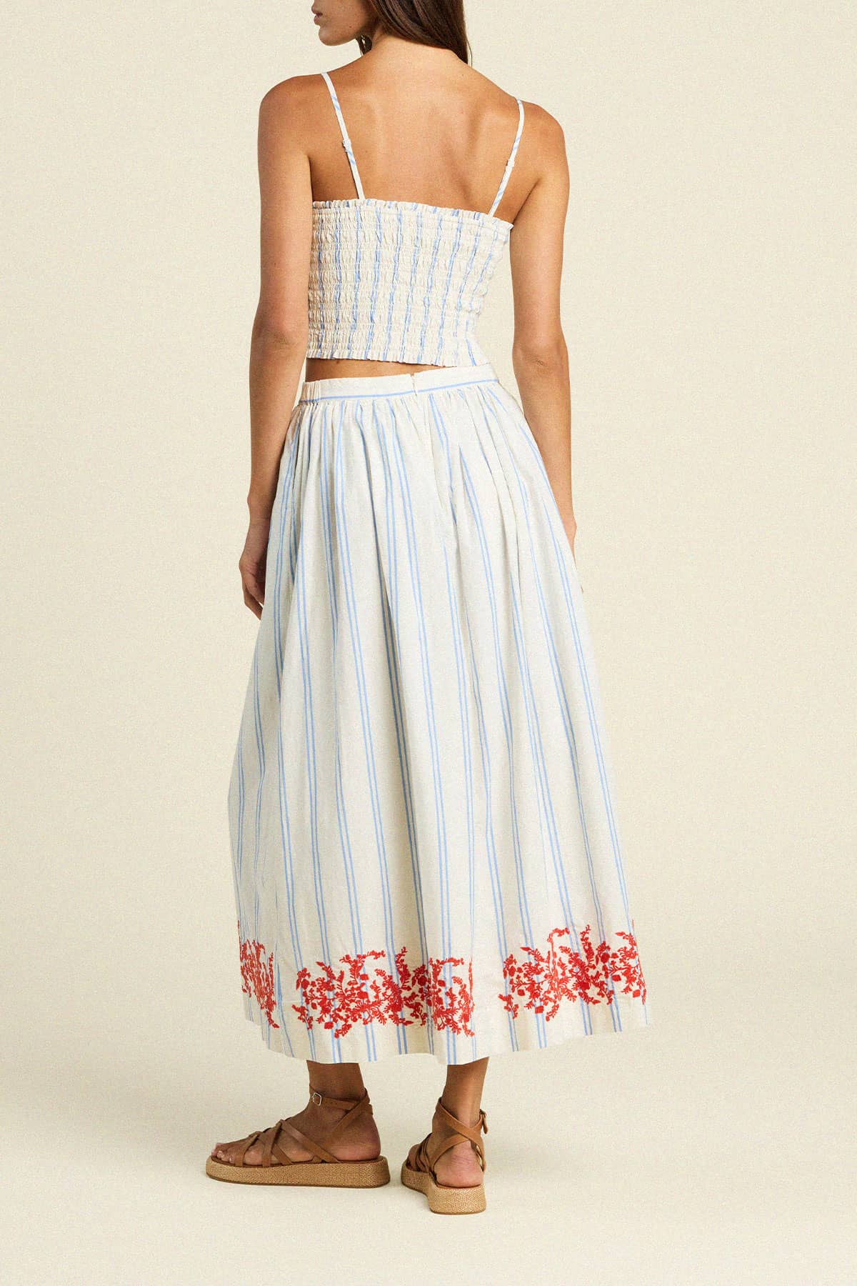 Lisette Skirt Cerulean Stripe