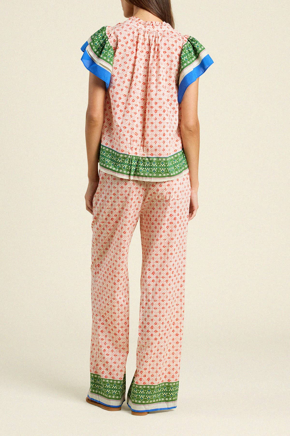 Clover Blouse Santorini Border