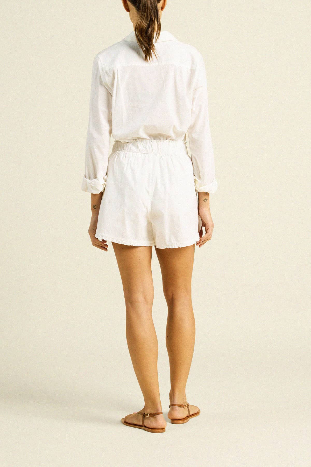 Lucille Short White Poplin