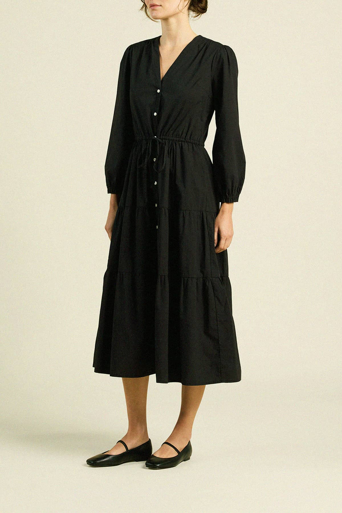 Ainsley "B" Dress Black Poplin