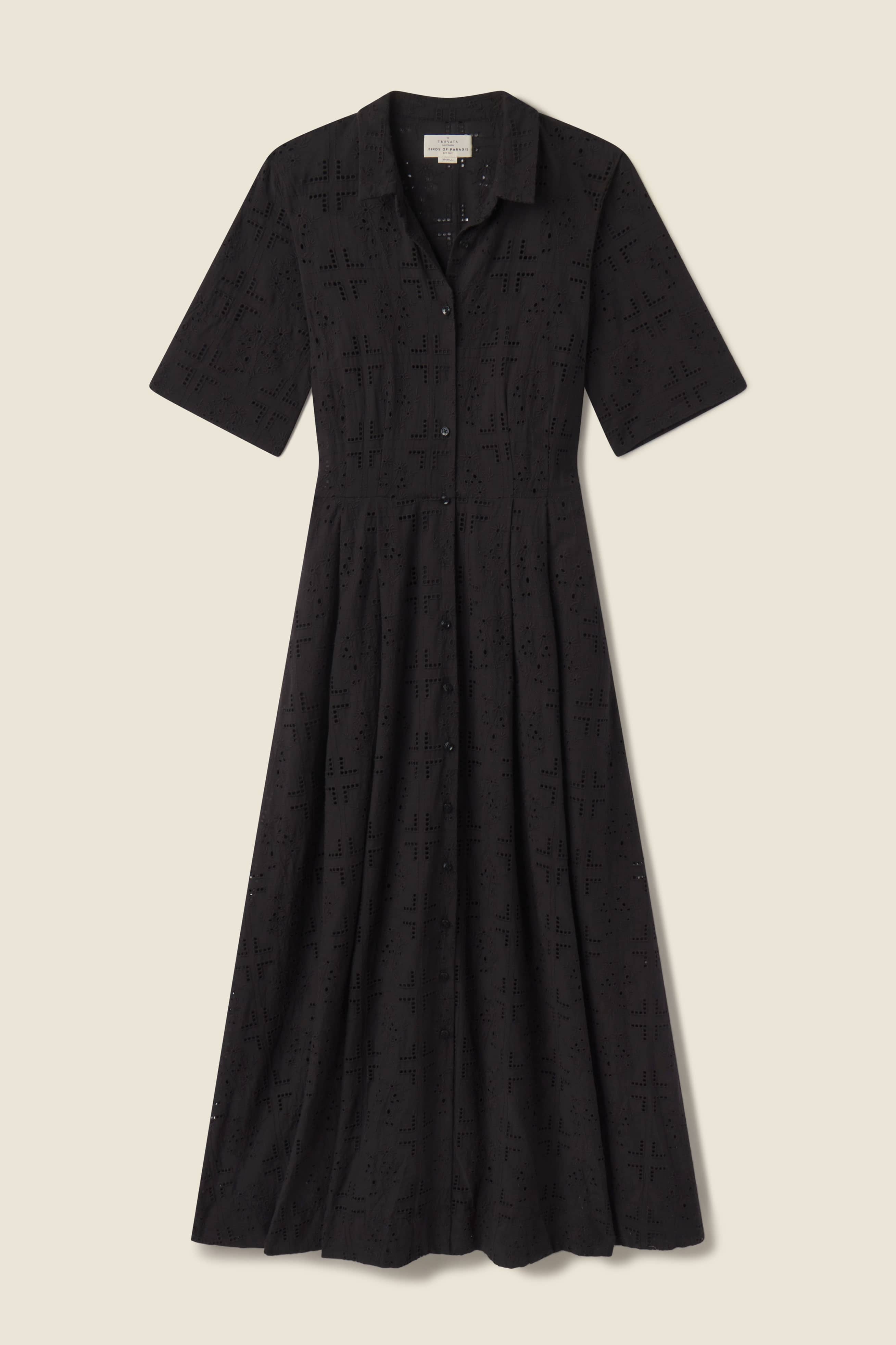 Aster Dress Black Handkerchief Eyelet