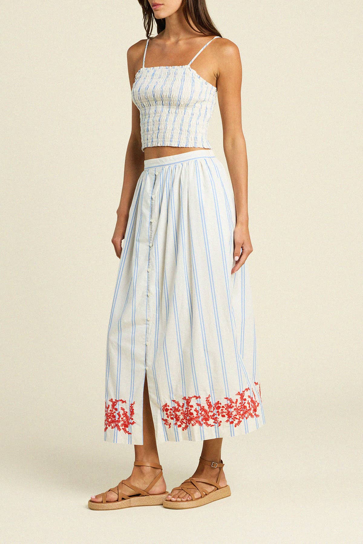 Lisette Skirt Cerulean Stripe
