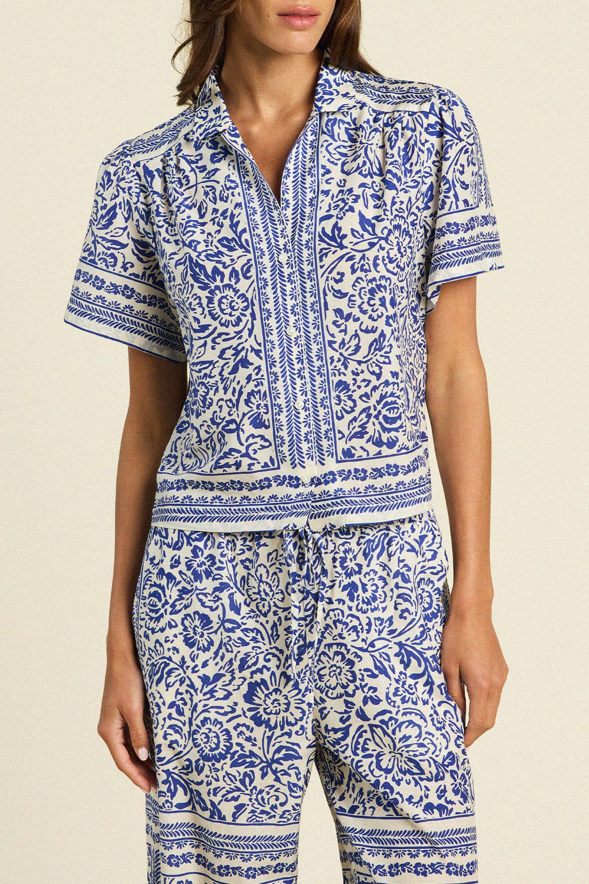 Helene Blouse Hydra Border