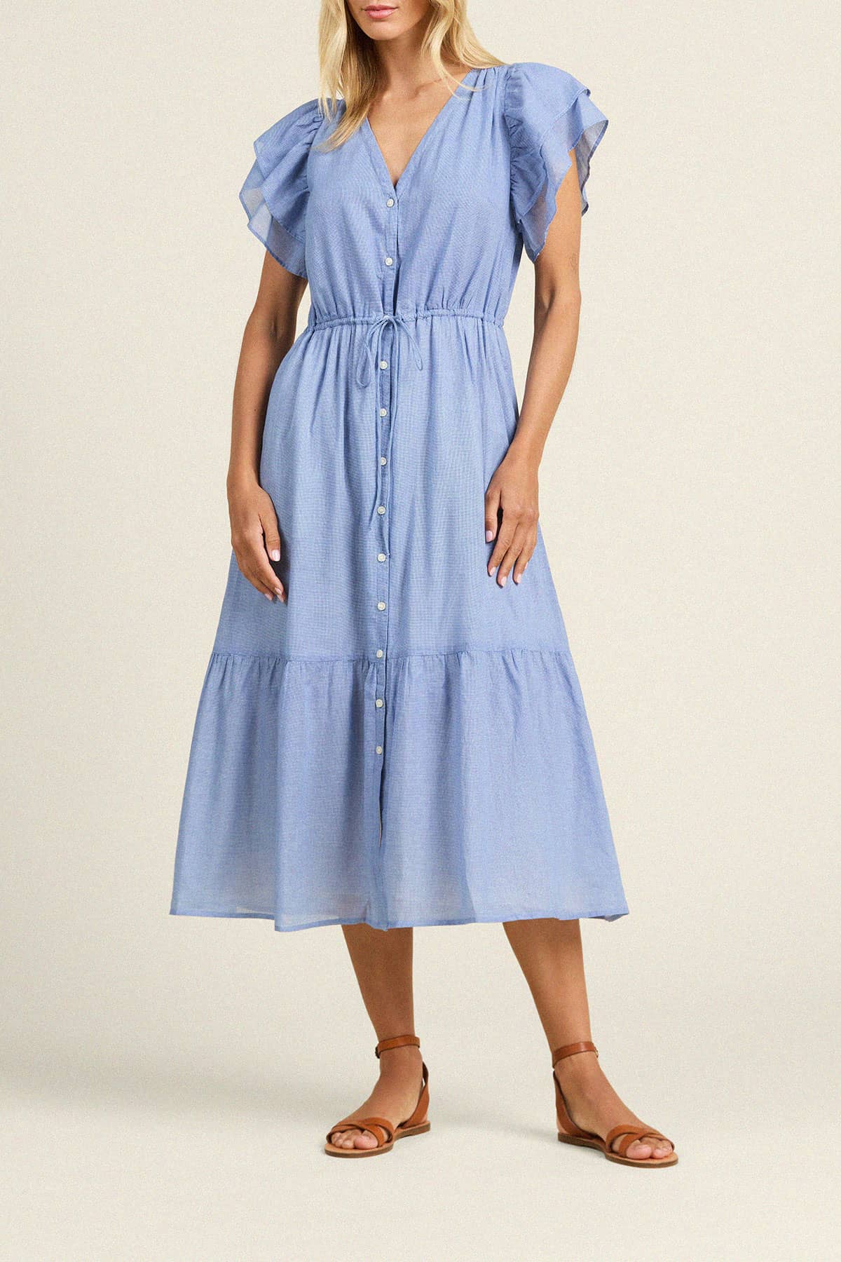 Kristine Dress Blue Houndstooth