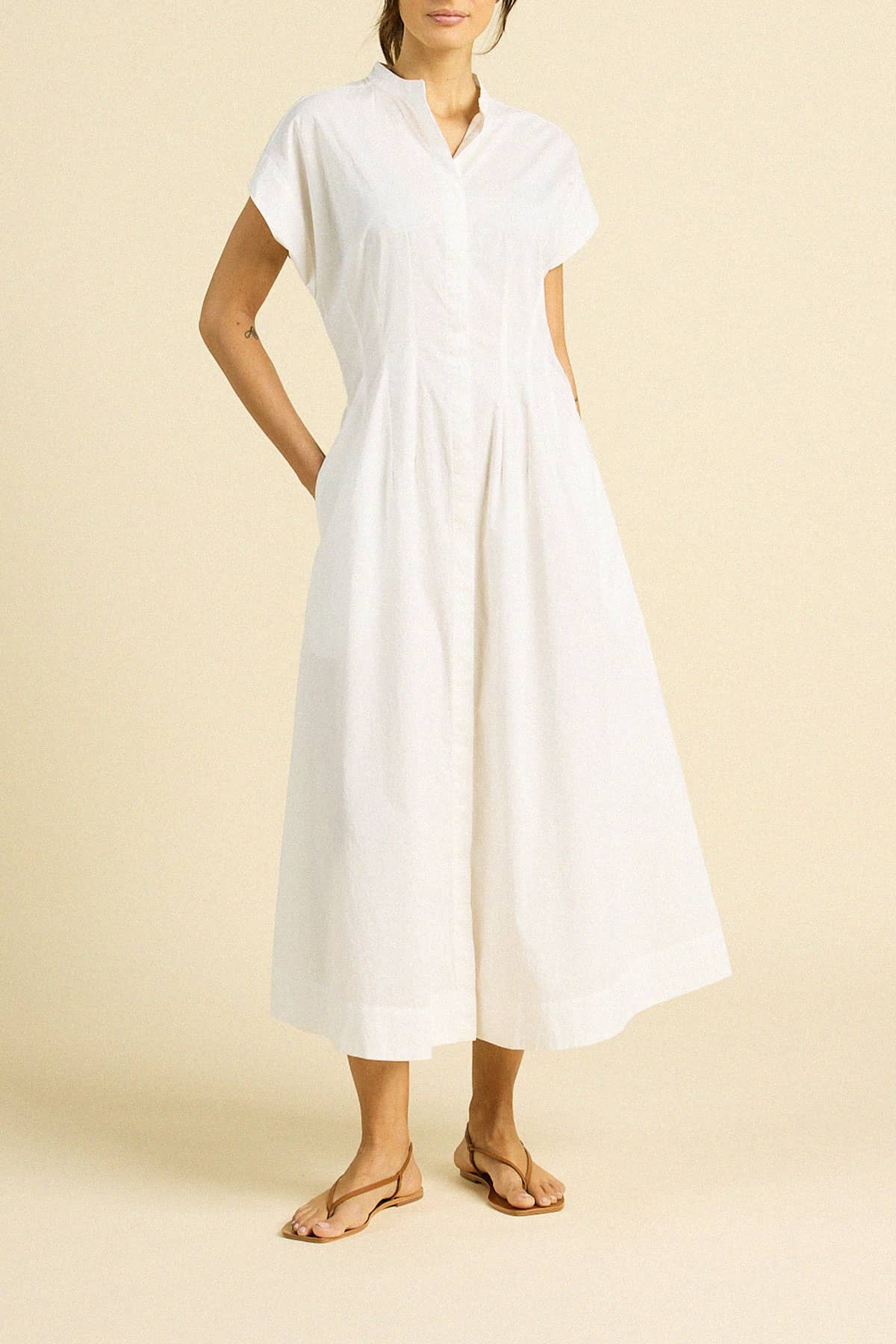 James Dress White Poplin