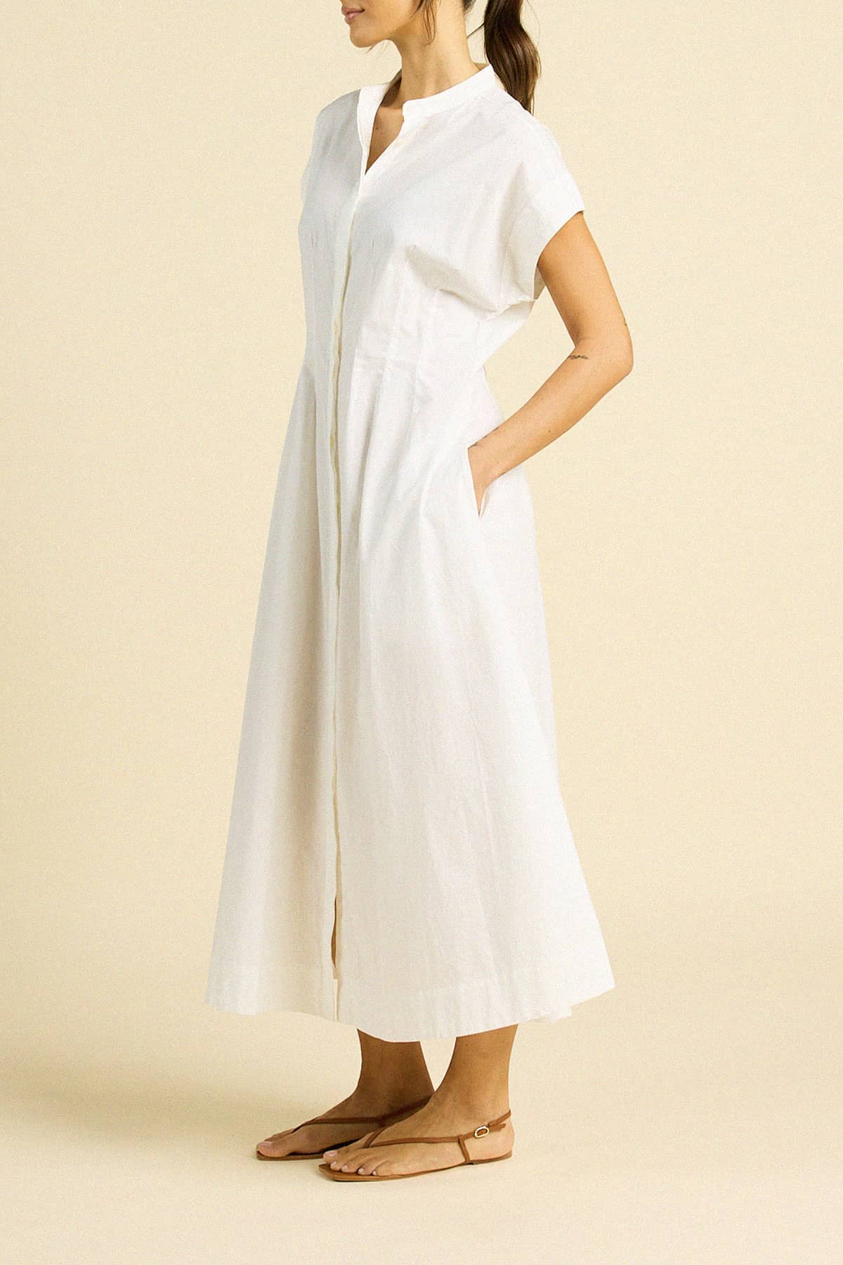 James Dress White Poplin