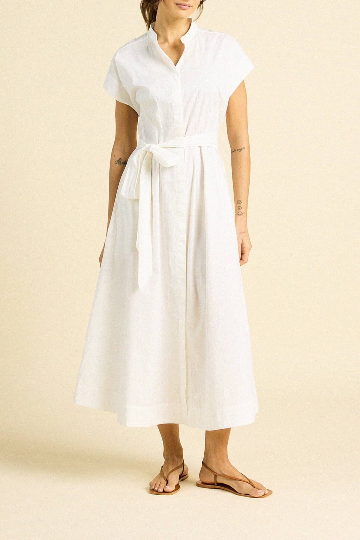James Dress White Poplin