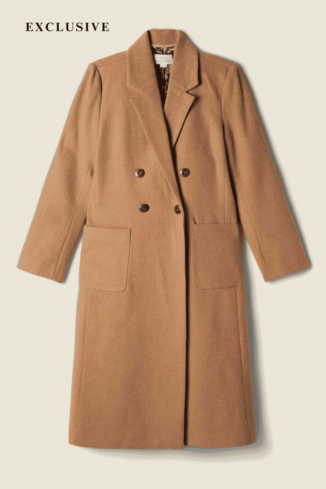 Camel tan wool coat sales