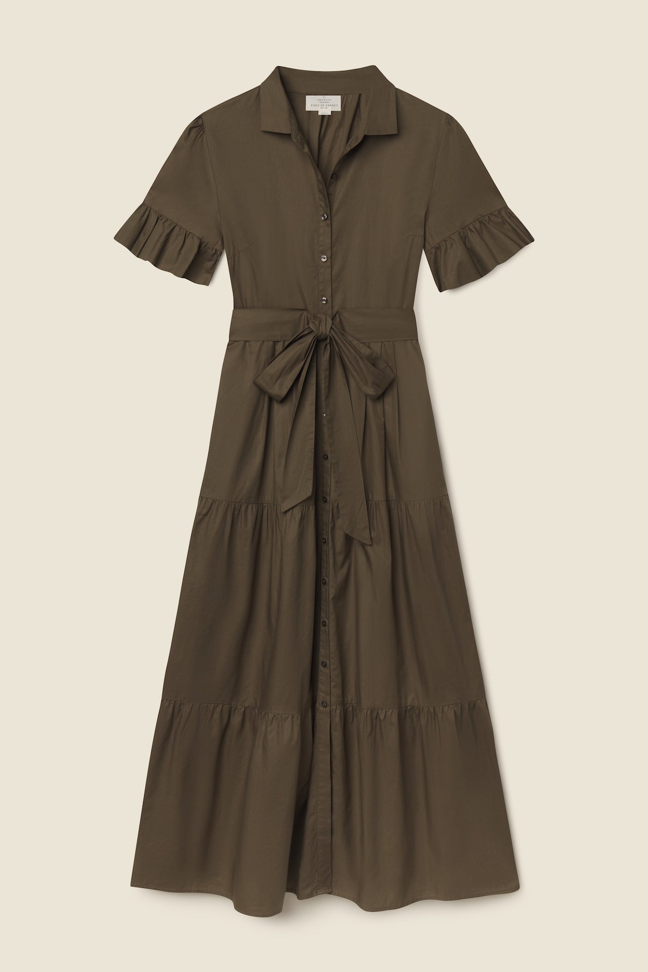 Trovata Martine dress in Olive, cotton