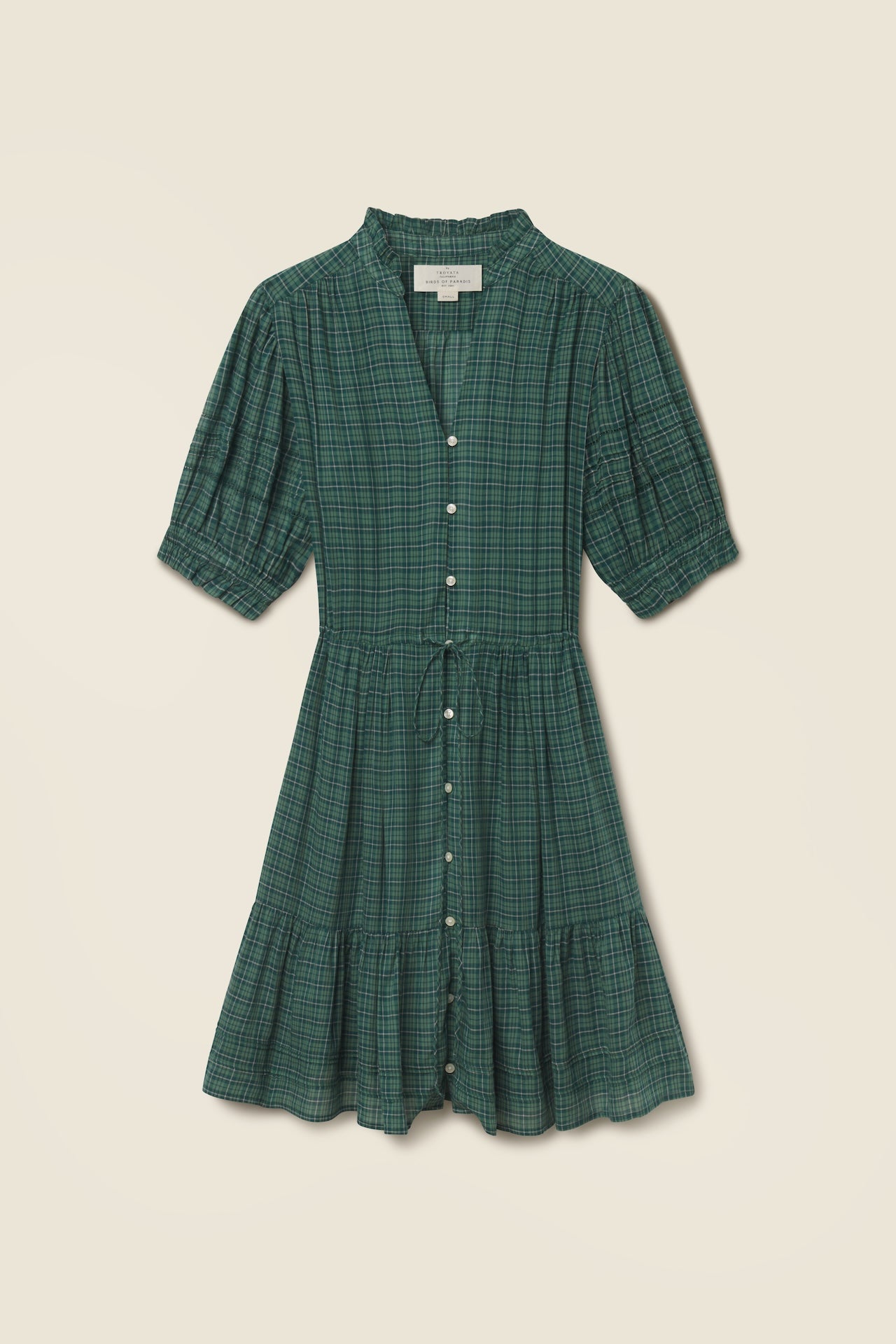 Trovata Phoebe dress in Muir Tartan, cotton