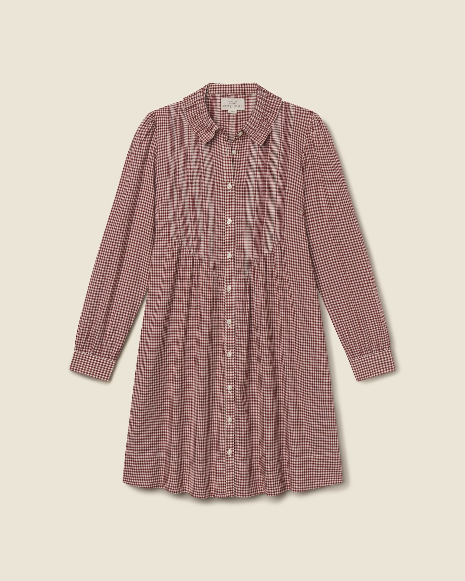 Trovata Olive dress in Mahogany Check, cotton