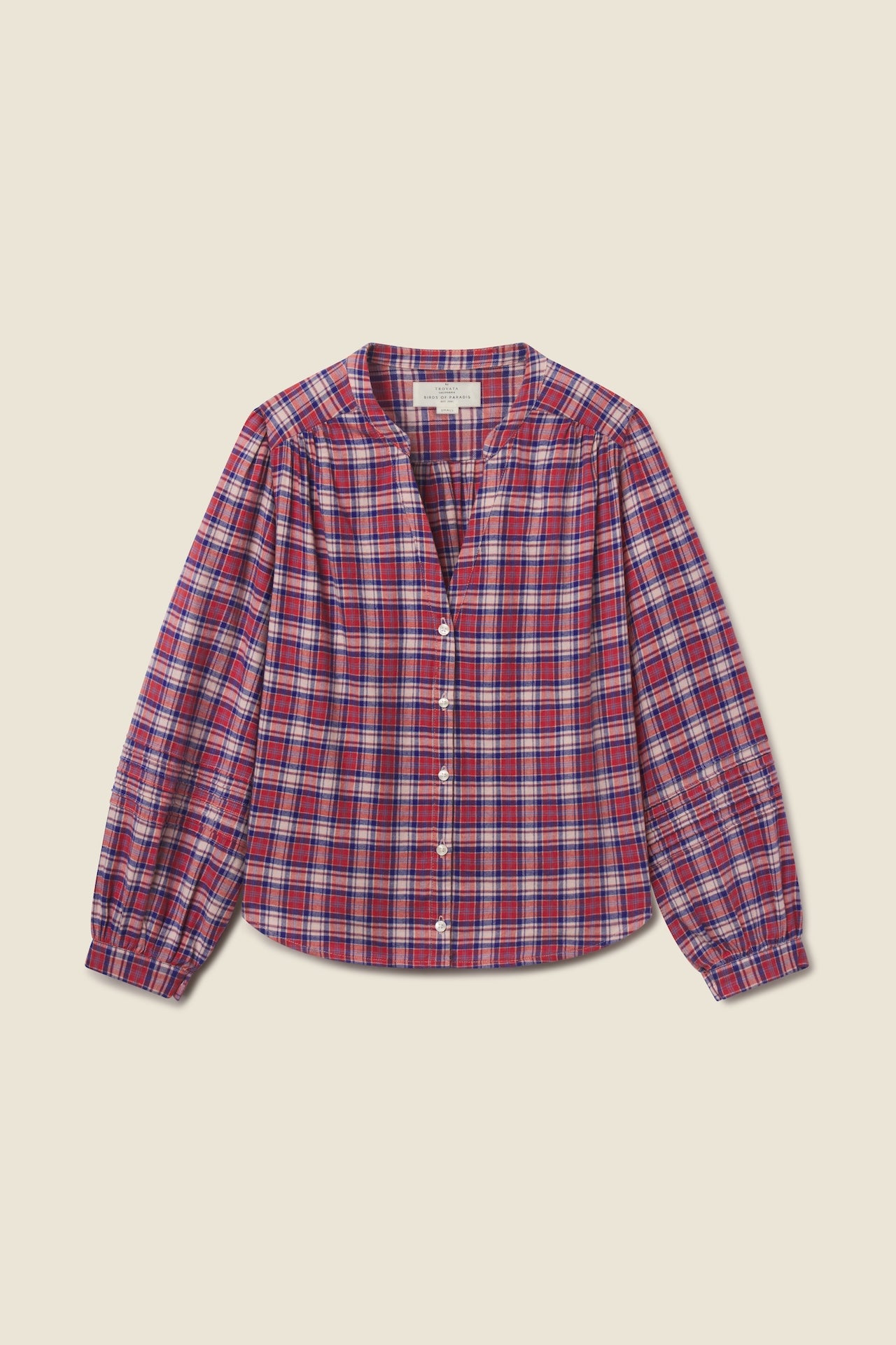 Trovata Pauline blouse in Lakeside Plaid, cotton