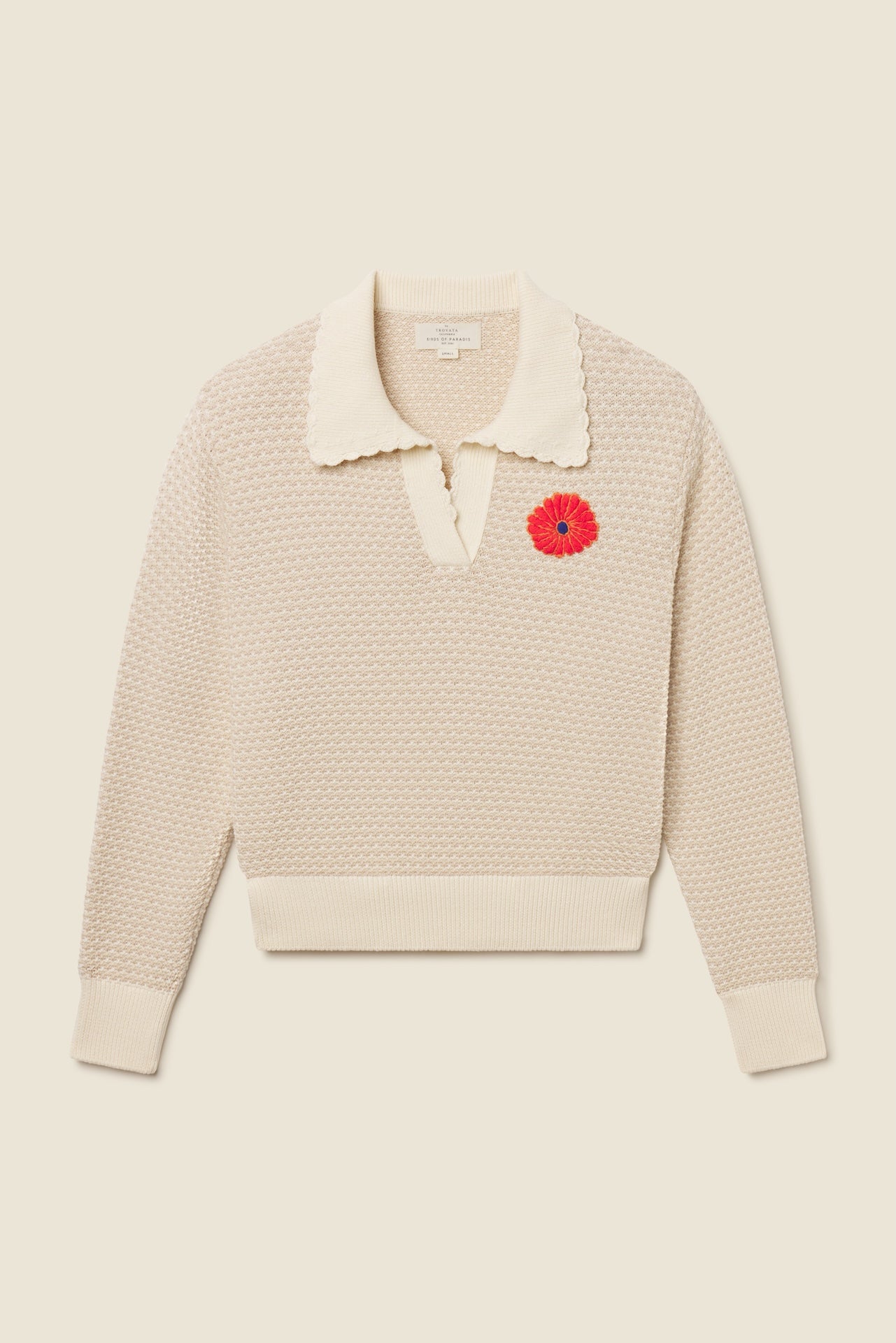 Trovata Parker polo in Antique White, cotton