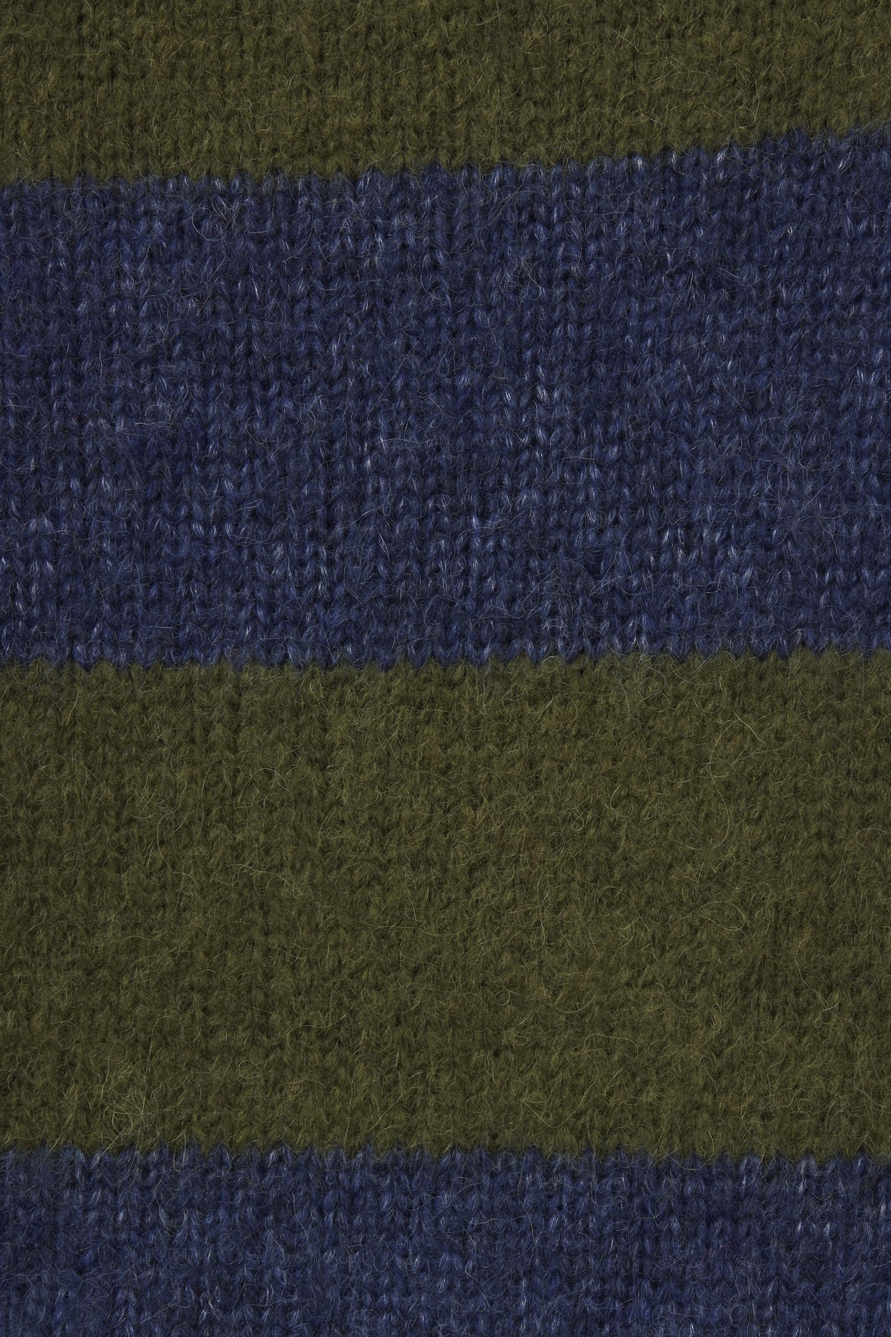 Trovata Olive Stripe fabric swatch, alpaca-wool blend